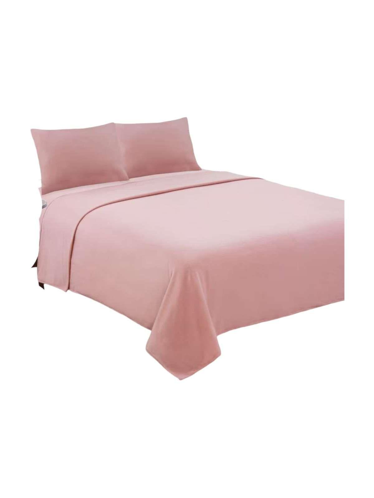 Sábanas Térmicas de polar Esponjosa King Tacto Suave rosa-2