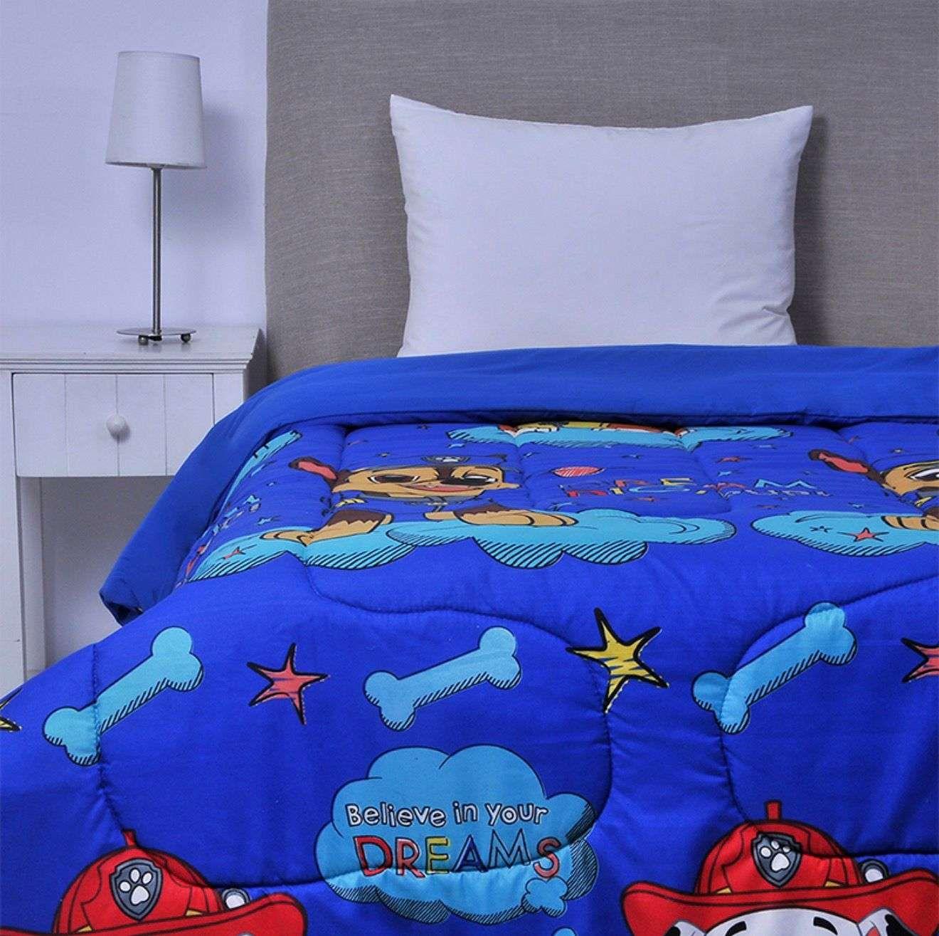 Cubrecama Plumón infantil  niña nilño Paw Patrol azul-3