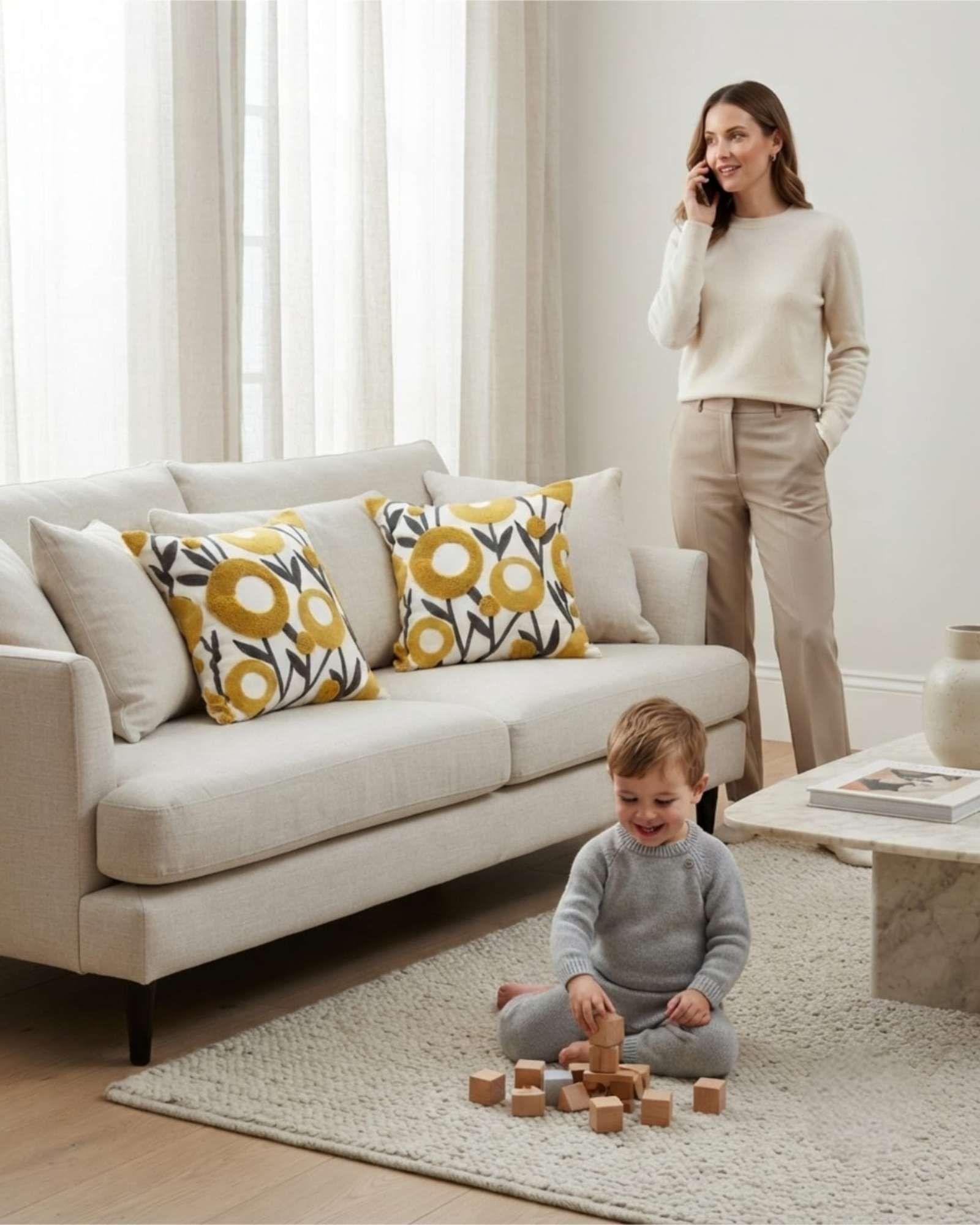 Set De 4 Fundas Para Cojin 45cm x 45cm Con Diseño Bordado m38-0
