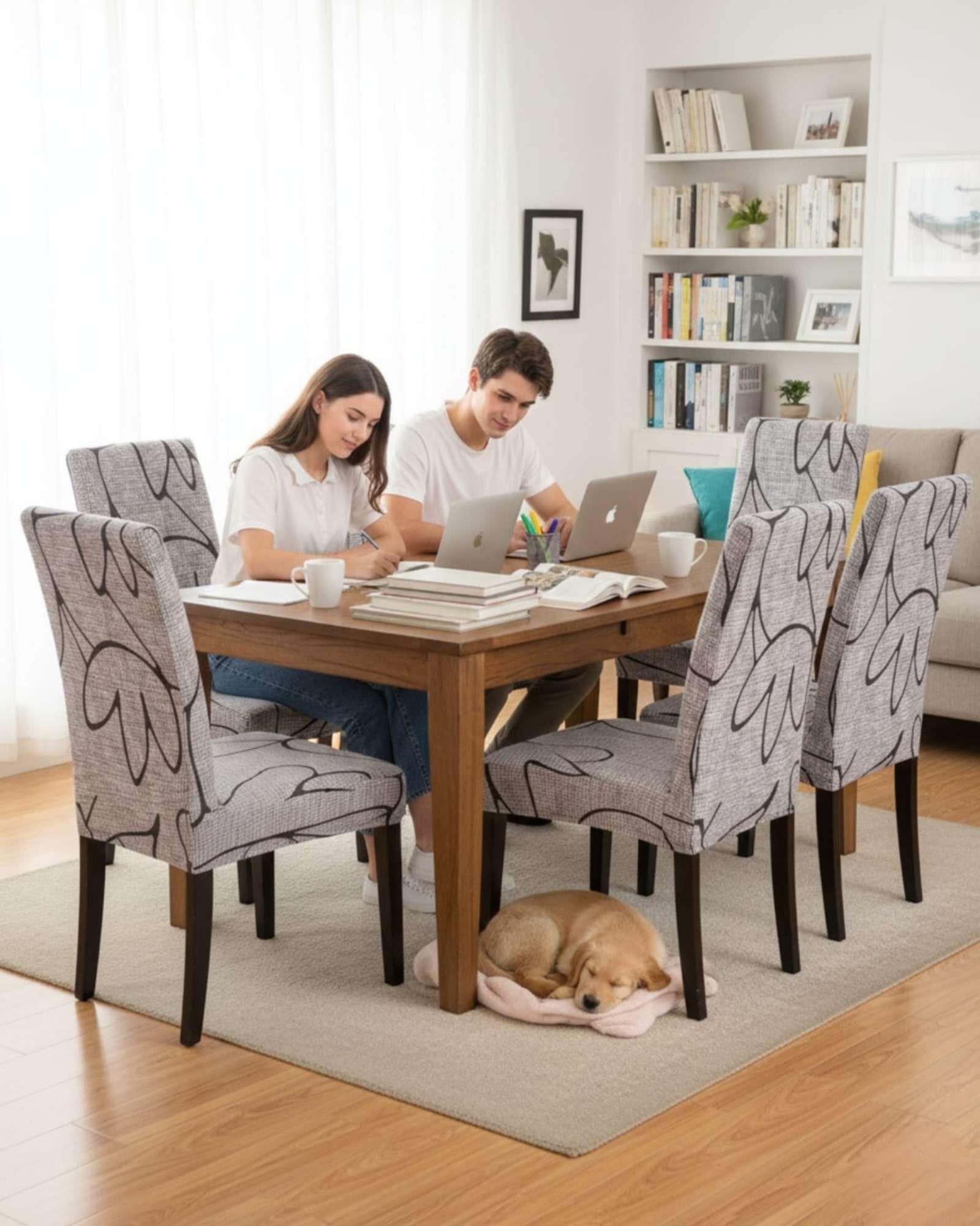 Pack de 6 fundas elasticas para sillas con diseño moderno M29-2