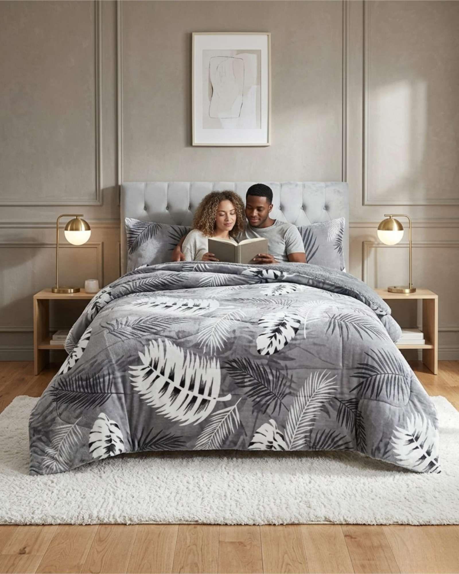 Cubrecamas Sherpa 2 Plazas Plush Ultra Suave De Lujo m19-4