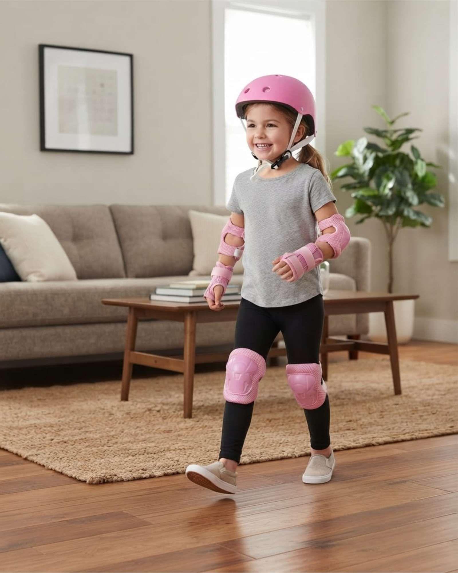 Kit De Proteccion Infantil Casco Rodilleras Coderas Y Muniqueras 01-4