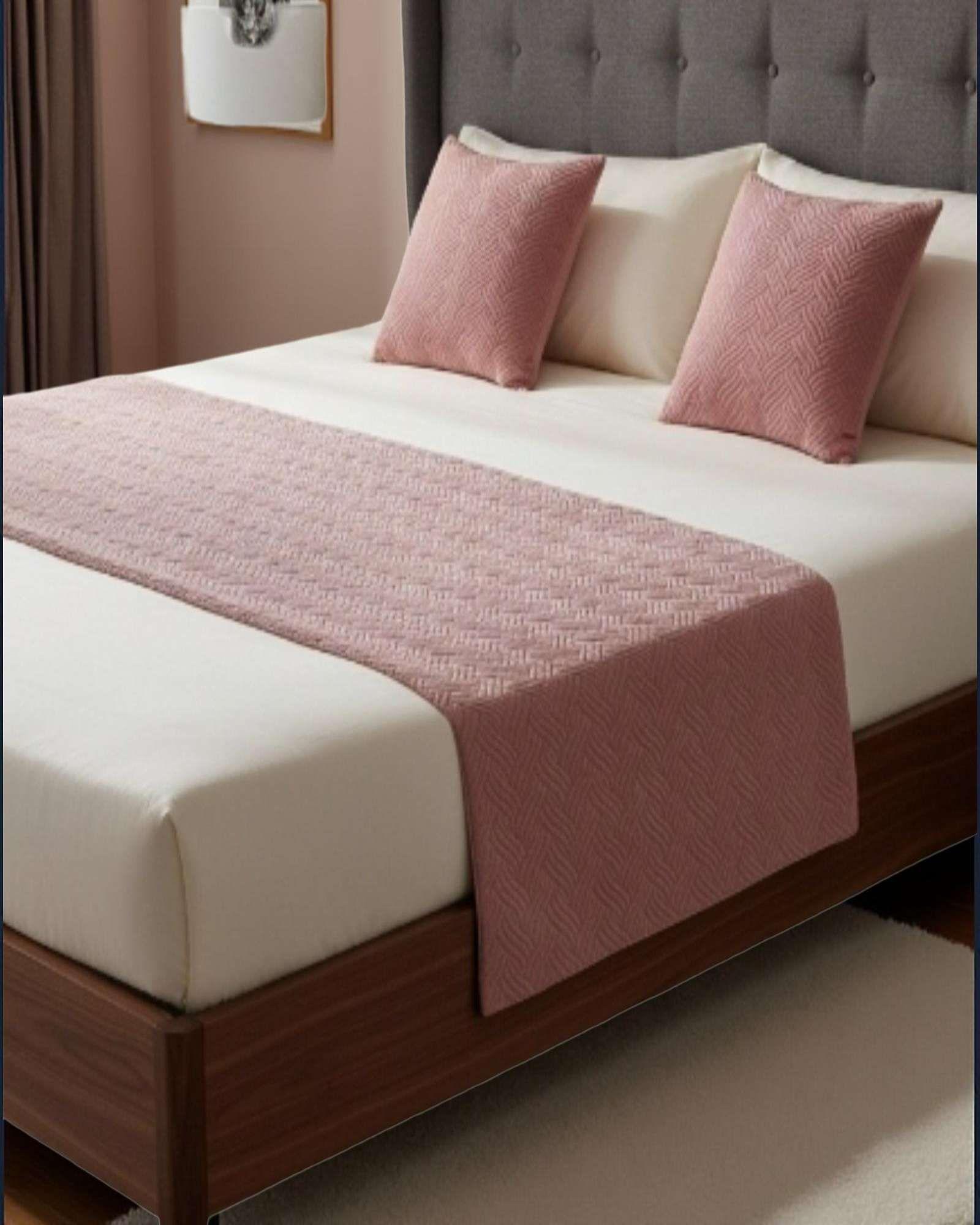 Set de Pieceras Plush + Fundas de Cojin 45×45 rosado-2