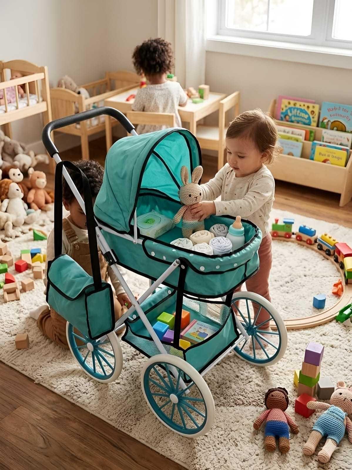 Coche De Paseo Para Muñecas Diseño Clásico + Bolso Accesorios A2-0