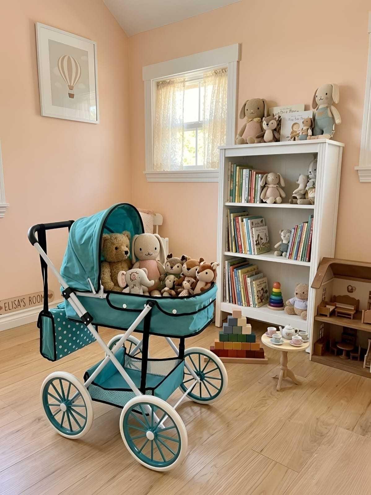 Coche De Paseo Para Muñecas Diseño Clásico + Bolso Accesorios A2-2