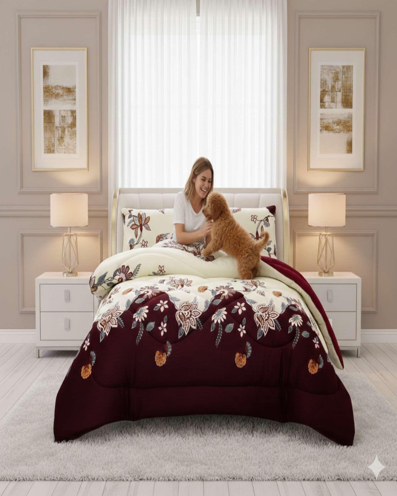 Juego de Cobertor con Chiporro mas sabana 2 plaza Extra Suave M5-2