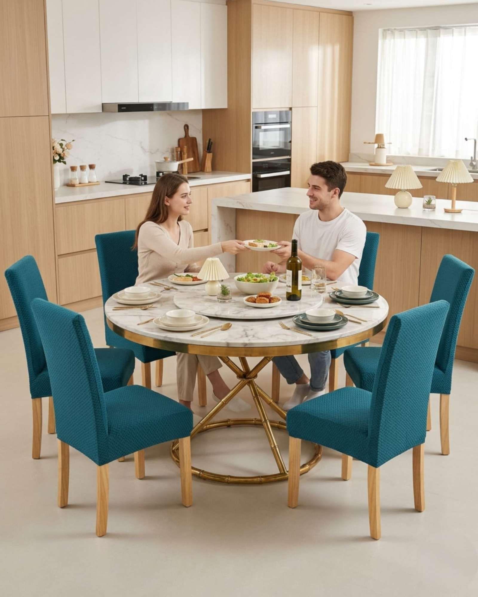 Set de 6 fundas para sillas estampado botanico M9-3