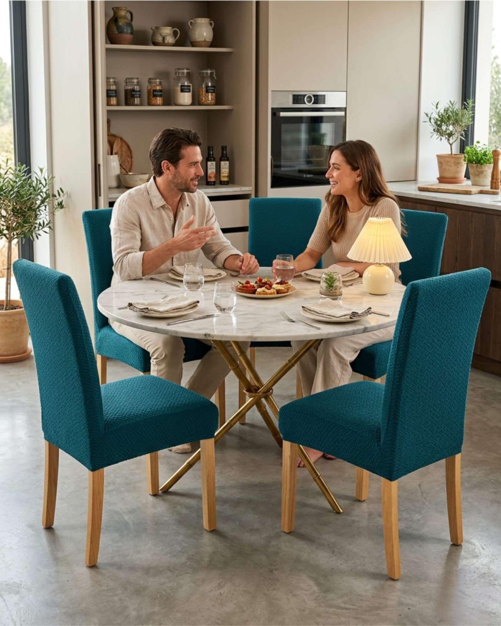 Set de 6 fundas para sillas estampado botanico M9-4