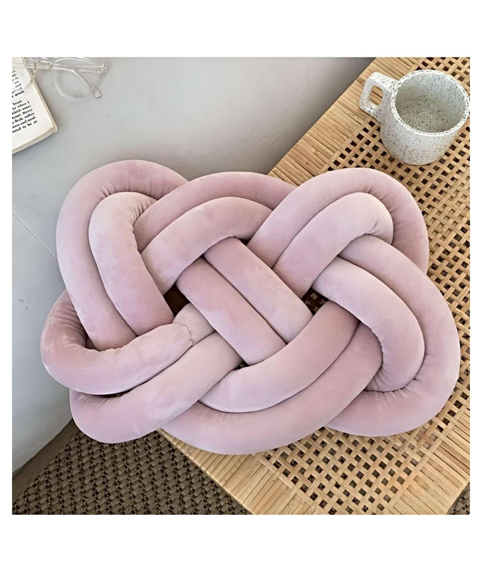 COJIN ELEGANTE NUDO GRANDE ROSA 45 CM-2