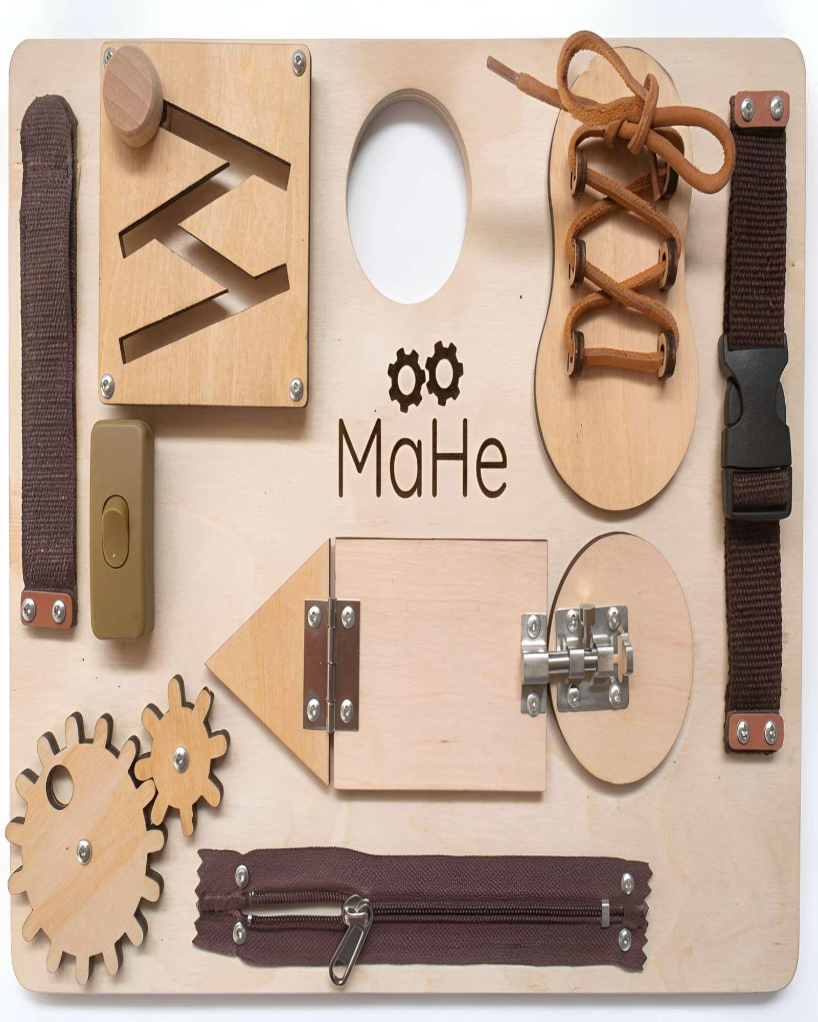 Tablero Sensorial Busy Board de Madera Montessori Educativo-2