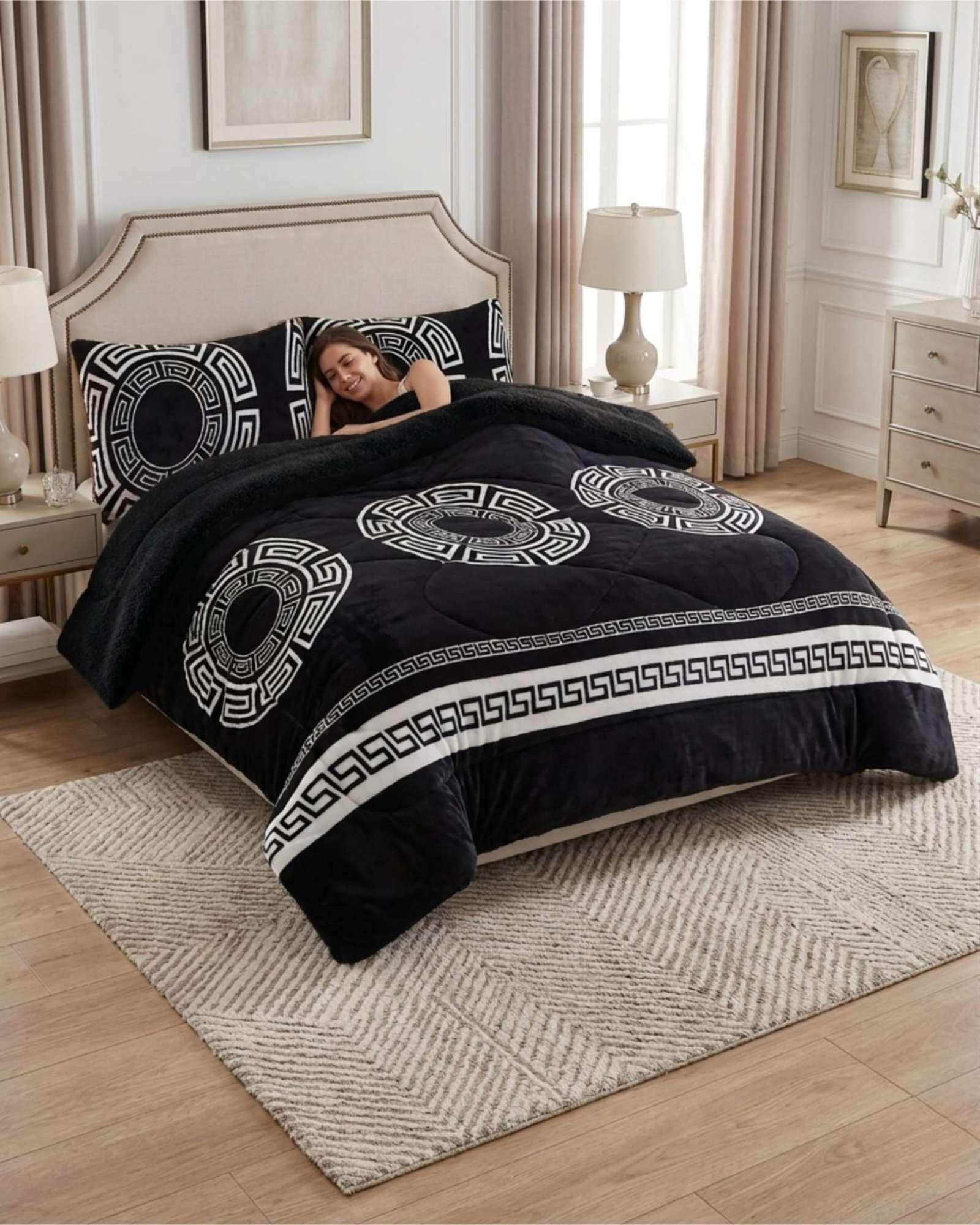 Cubrecamas Sherpa 2 Plazas Plush Ultra Suave De Lujo m18-0