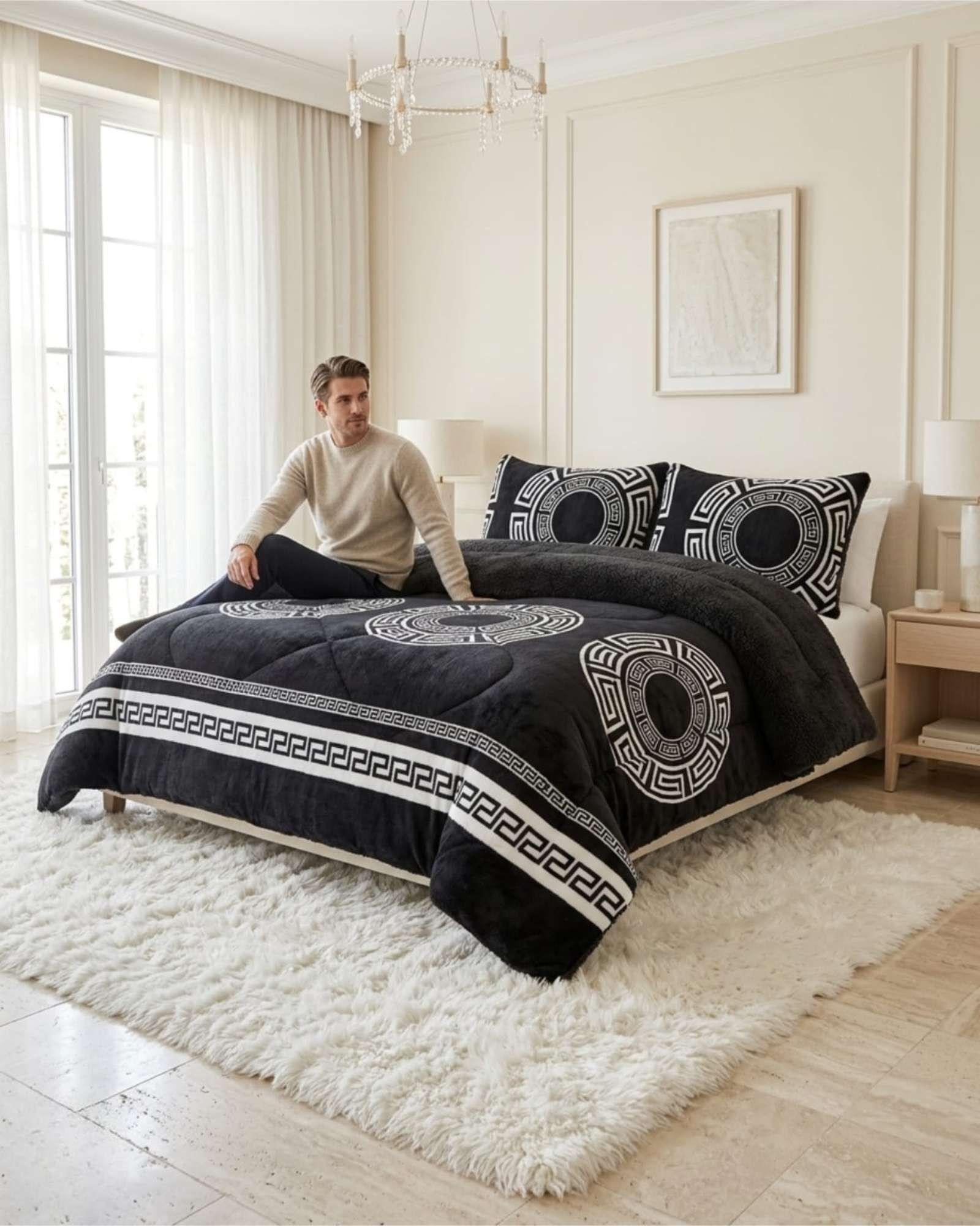 Cubrecamas Sherpa 2 Plazas Plush Ultra Suave De Lujo m18-3