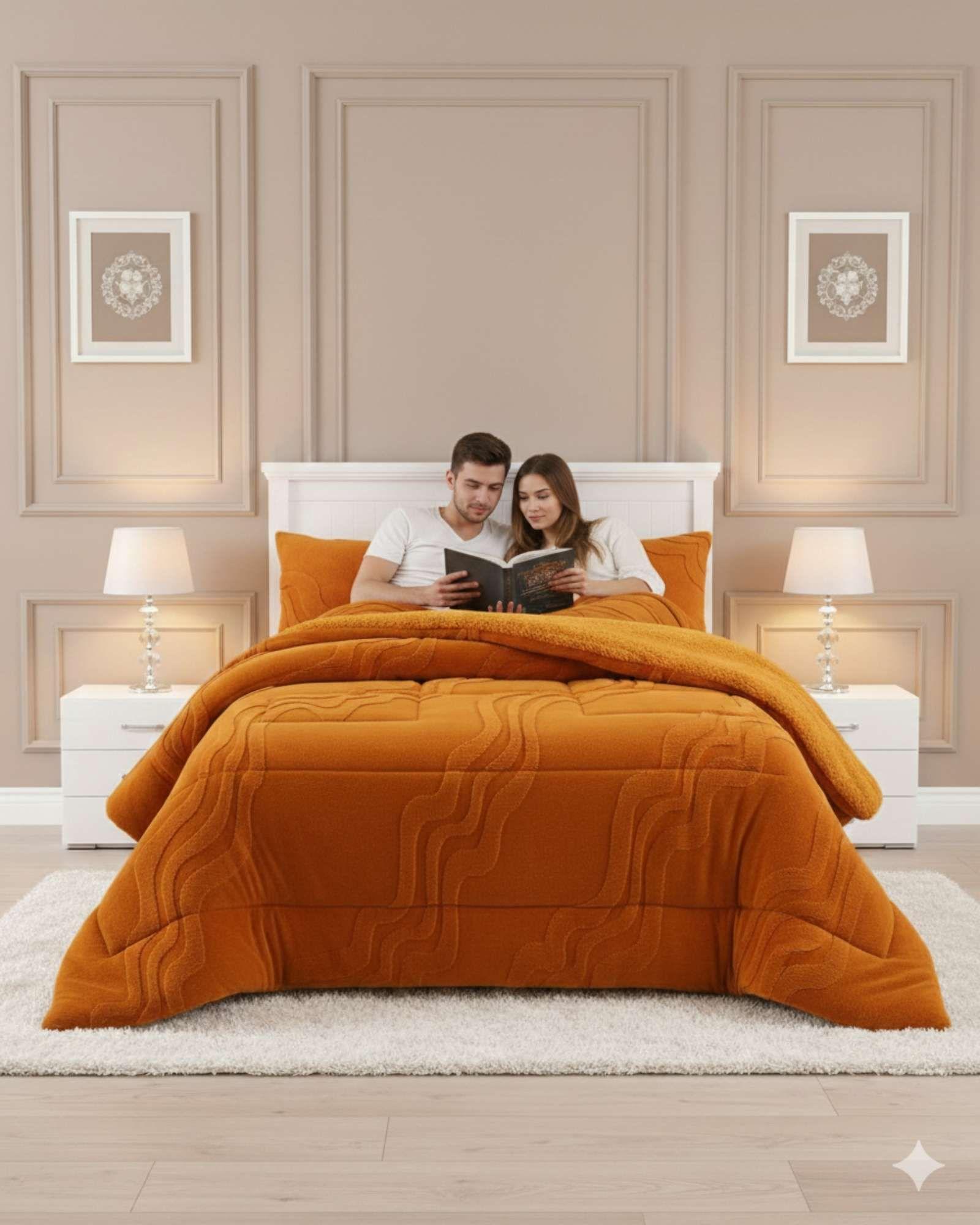 CHIPORRO PREMIUN CUBRECAMA DE INVIERNO KING NARANJA *1-1