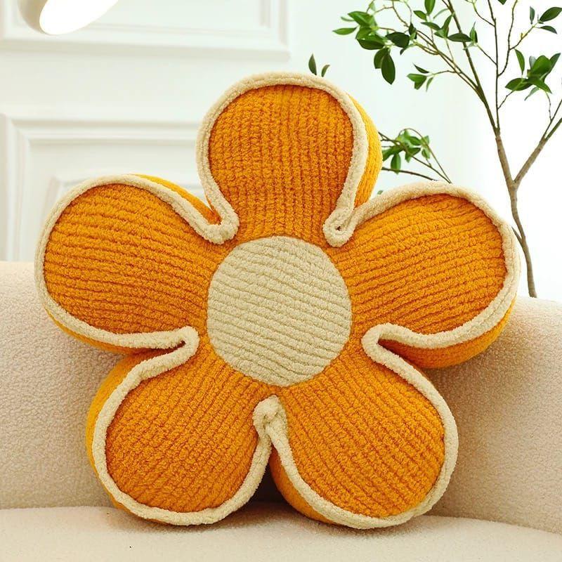 SET DE 2 COJINES DISEÑO FLOR COLOR NARANJA-0