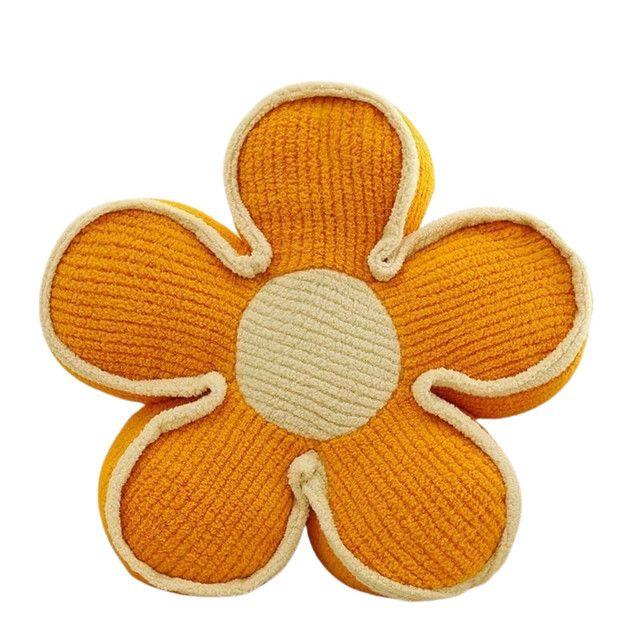 SET DE 2 COJINES DISEÑO FLOR COLOR NARANJA-1