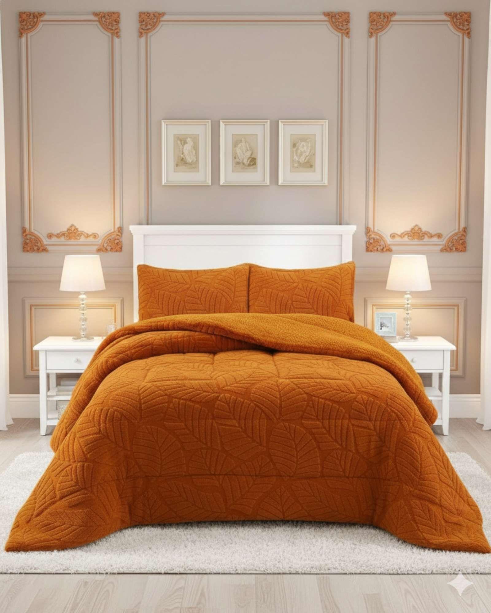 CHIPORRO PREMIUN CUBRECAMA DE INVIERNO SUPER KING 250 CM X 270 CM NARANJA-0