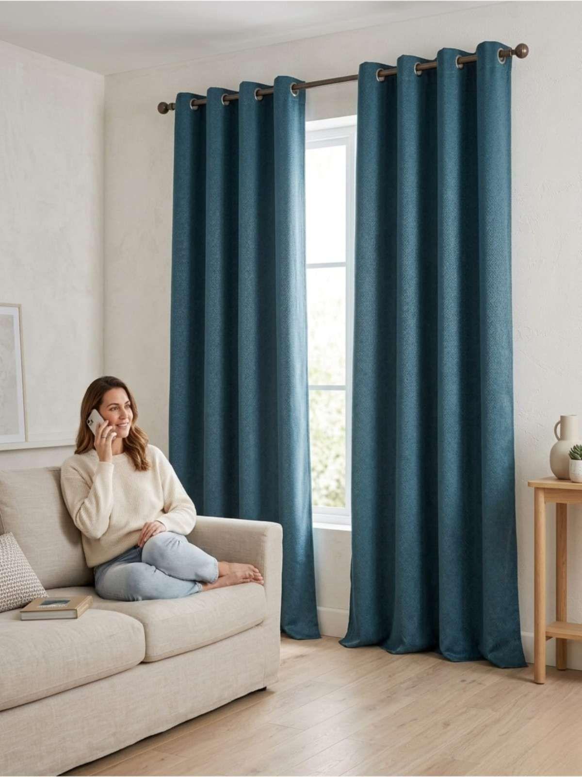 Juegos de Cortina Blackout 150x220 cm azul-3