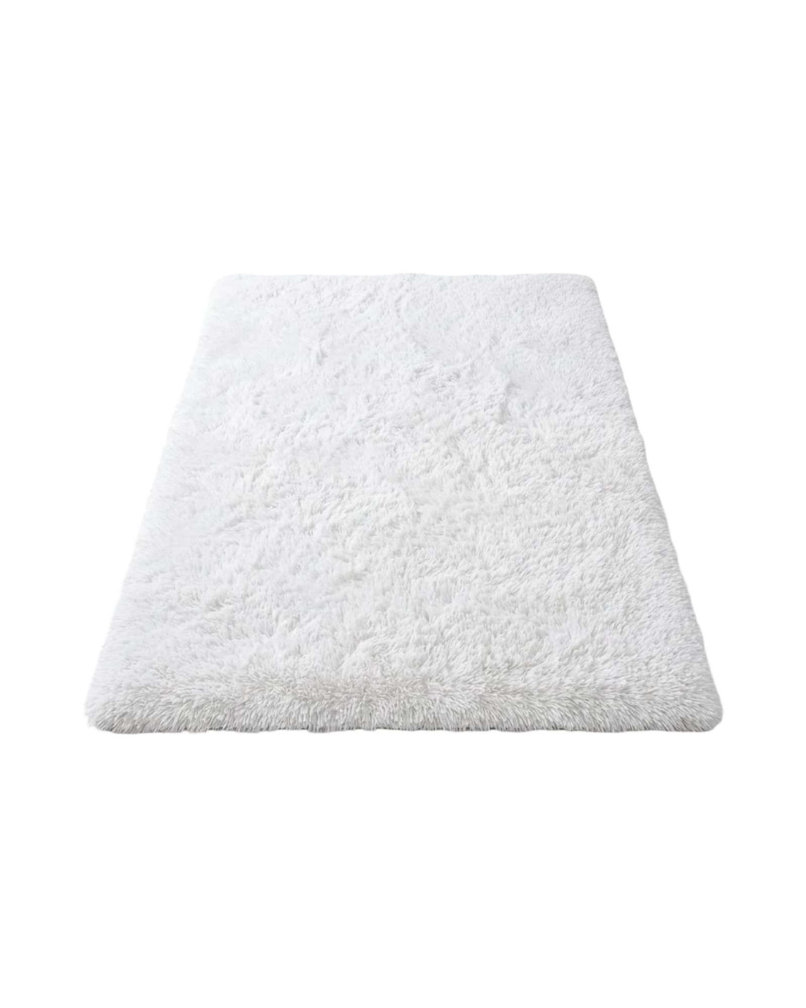 Alfombra Pasillera Shaggy 60x200 cm Pelo Largo Suave blanco-2