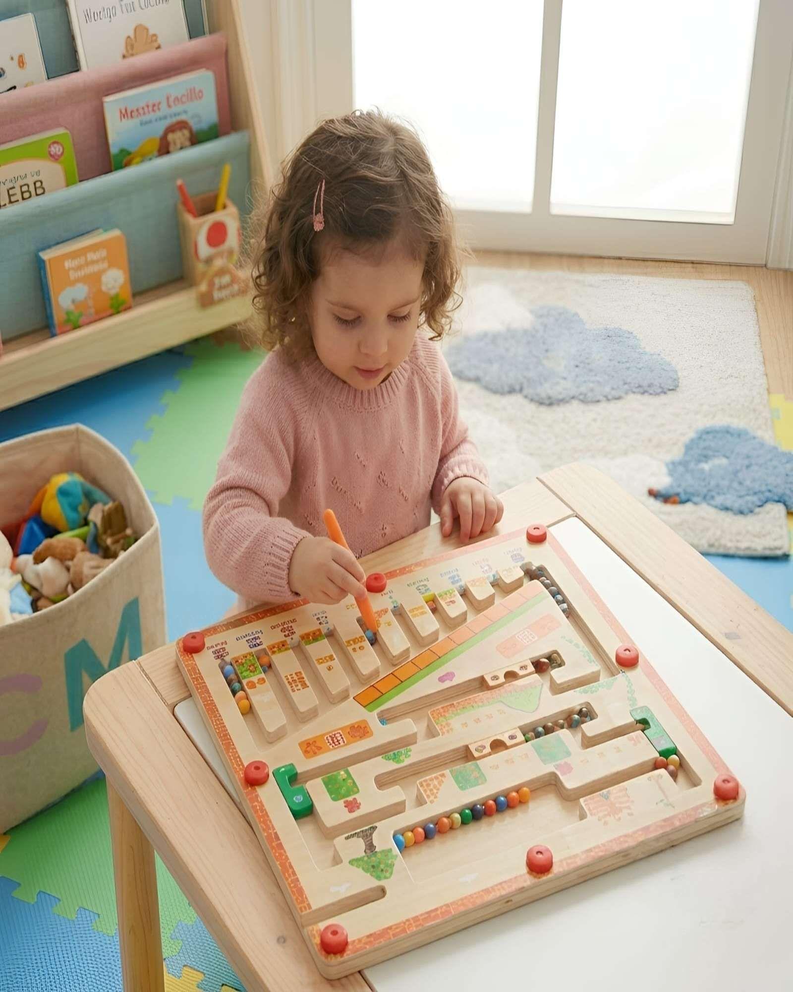 Laberinto Magnetico Juguete Didactico Montessori Madera-3