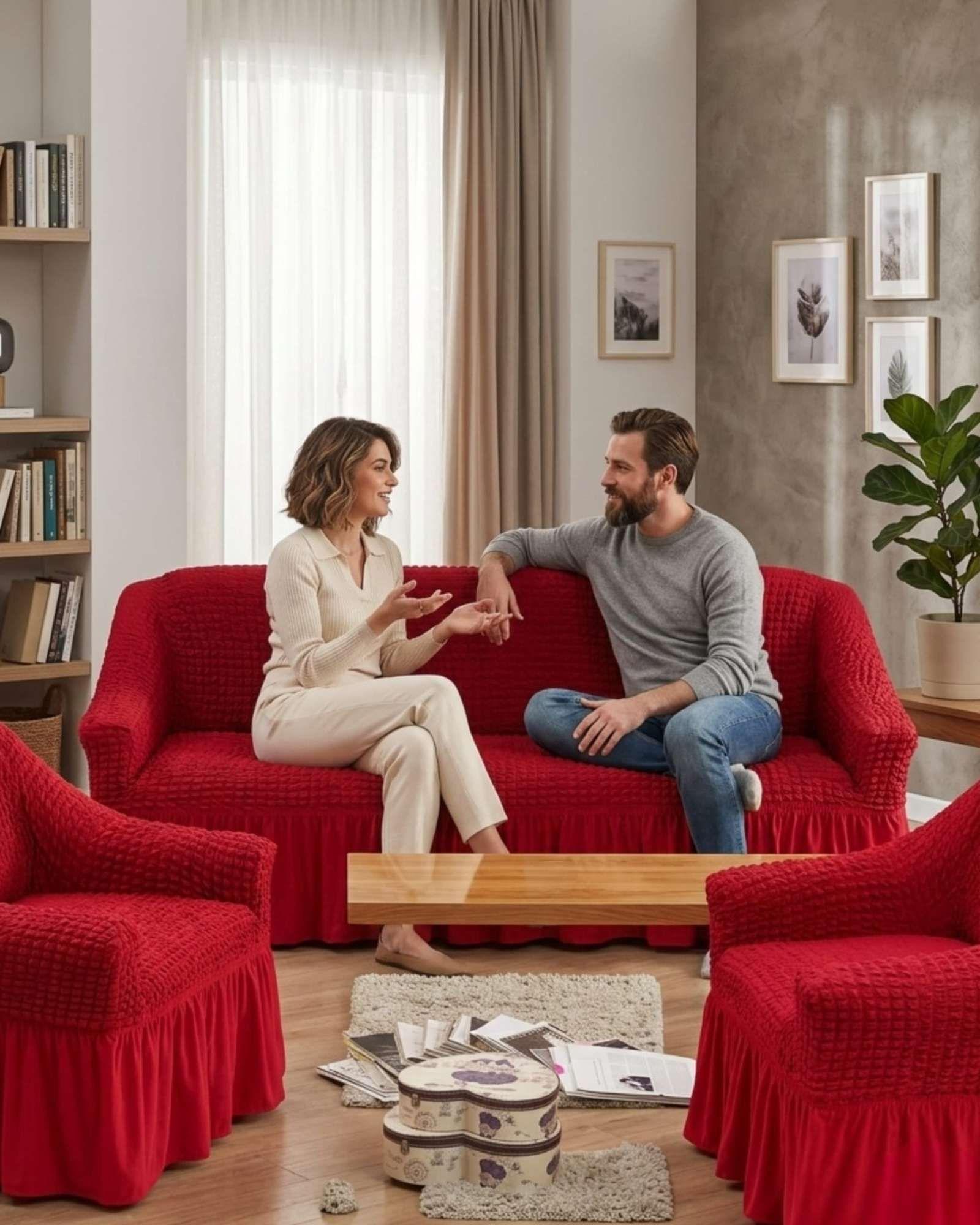 Cubre sillon 3+1+1 Diseño Sofisticado Turco con Vuelo Inferior m6-2