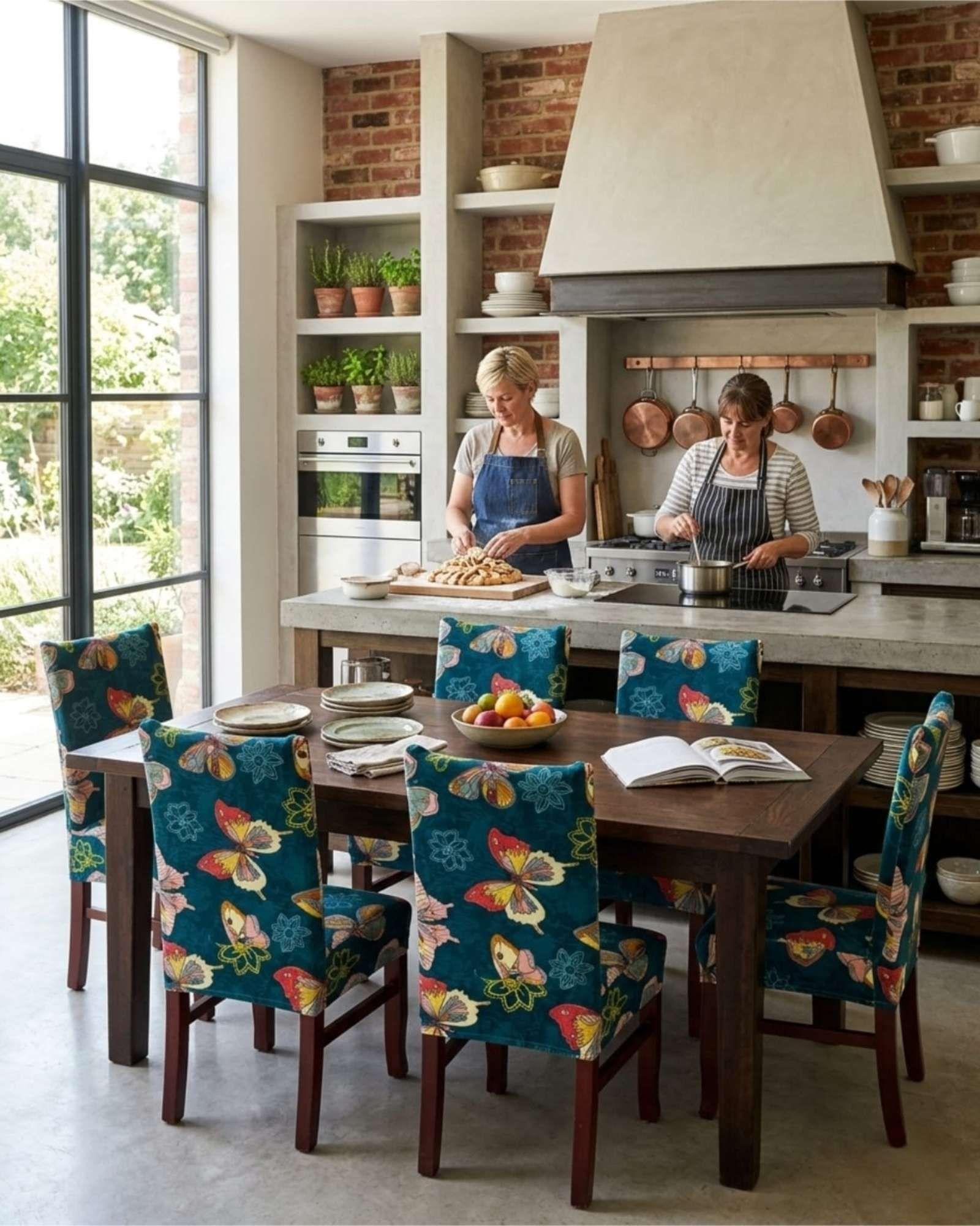 Pack de 6 fundas elasticas para sillas con diseño moderno M3-2