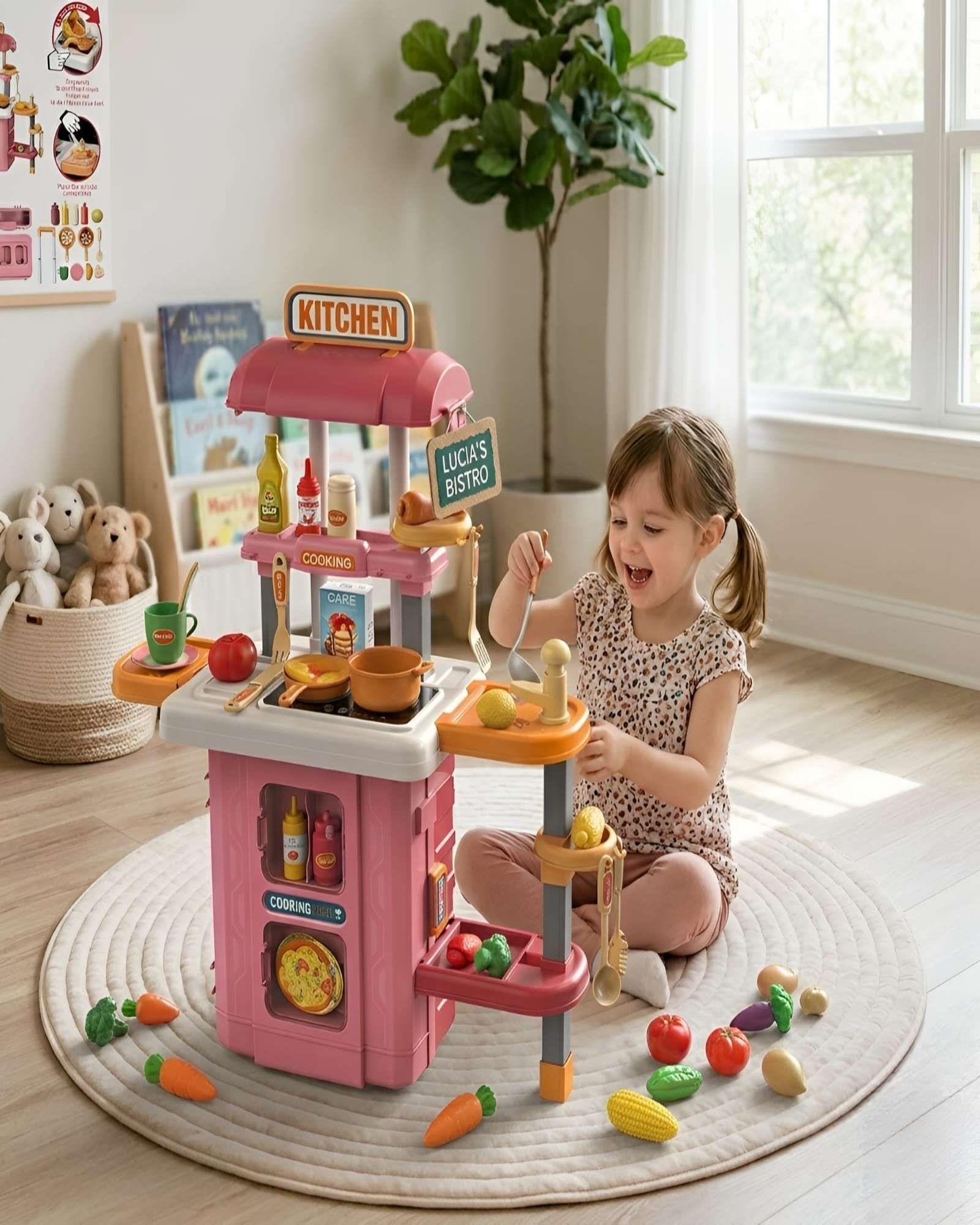 Cocina de Juguete 3 en 1 Infantil Tipo Maleta con Accesorios-2