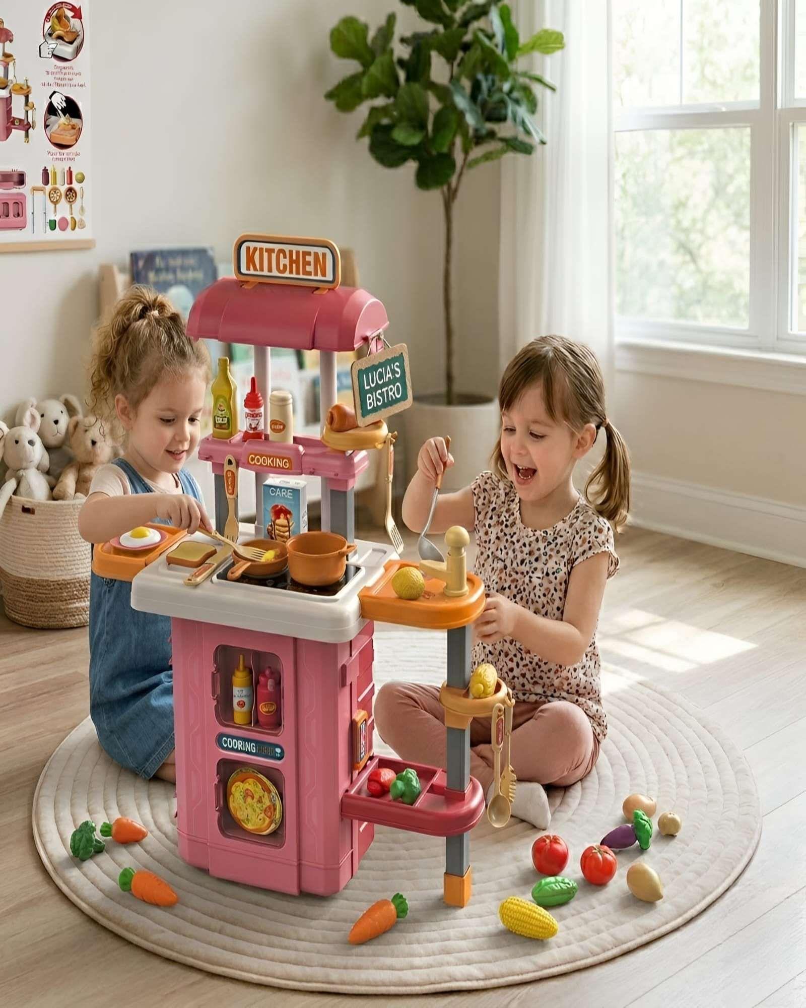 Cocina de Juguete 3 en 1 Infantil Tipo Maleta con Accesorios-3