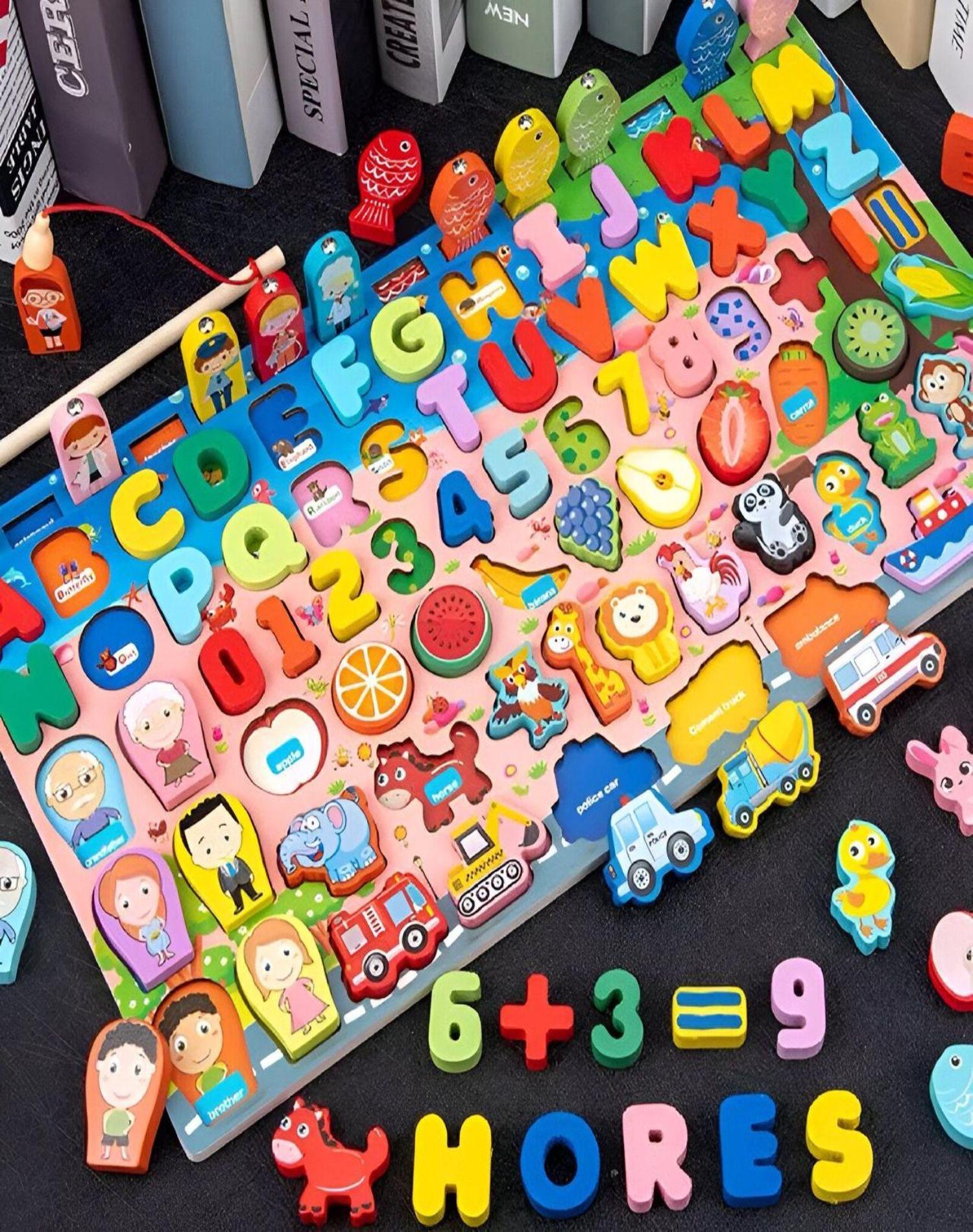 Juego Didáctico Tablero 61pzs pesca magnético 28n7-3