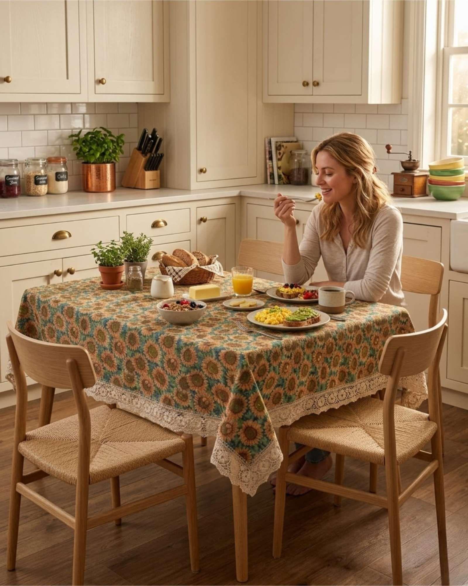 Mantel de Comedor Estilo Bohemio de 140x220cm m4-2