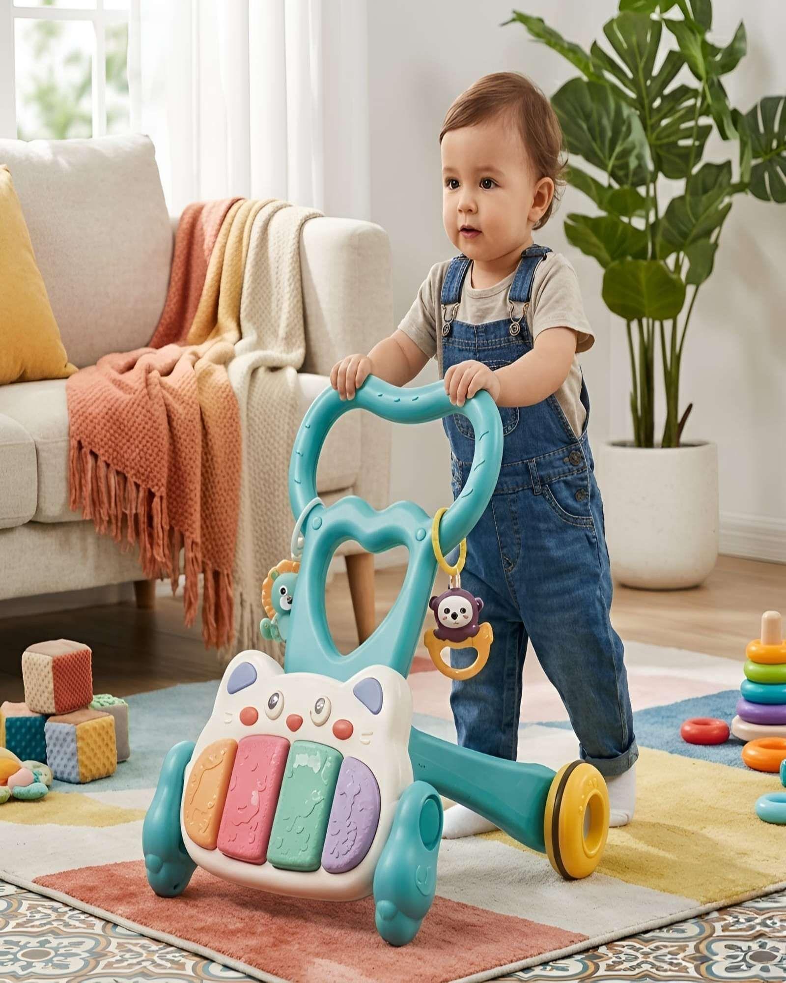 Gimnasio Para Bebé Con Función De Andador Estable Verde-1