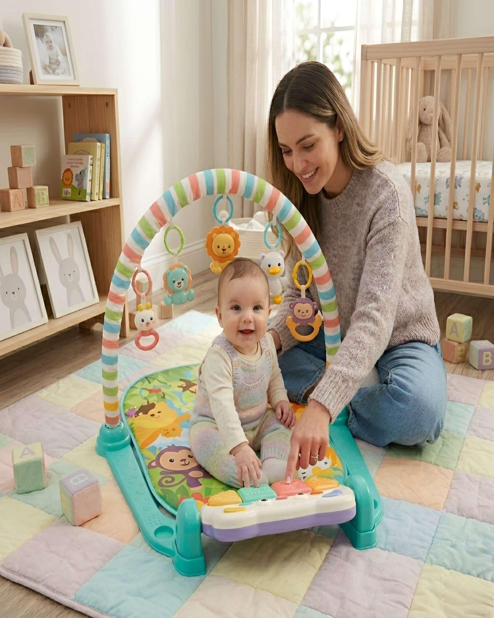 Gimnasio Para Bebé Con Función De Andador Estable Verde-3