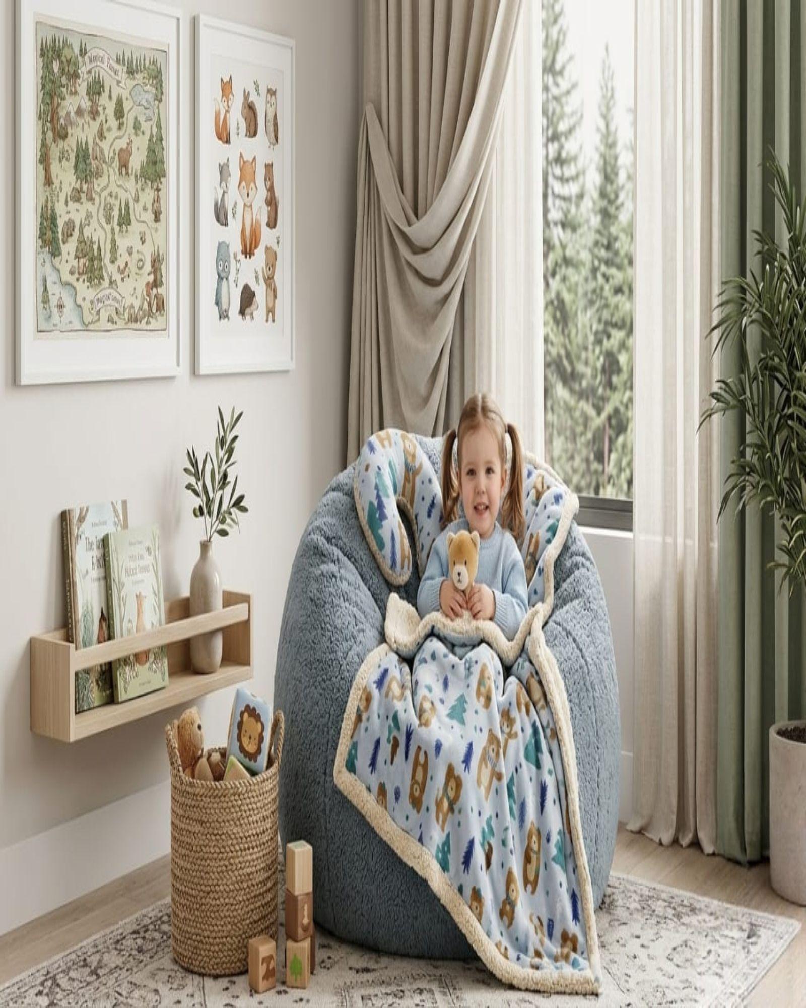 Set Manta Infantil Sherpa y Cojín de Cuello A3-2