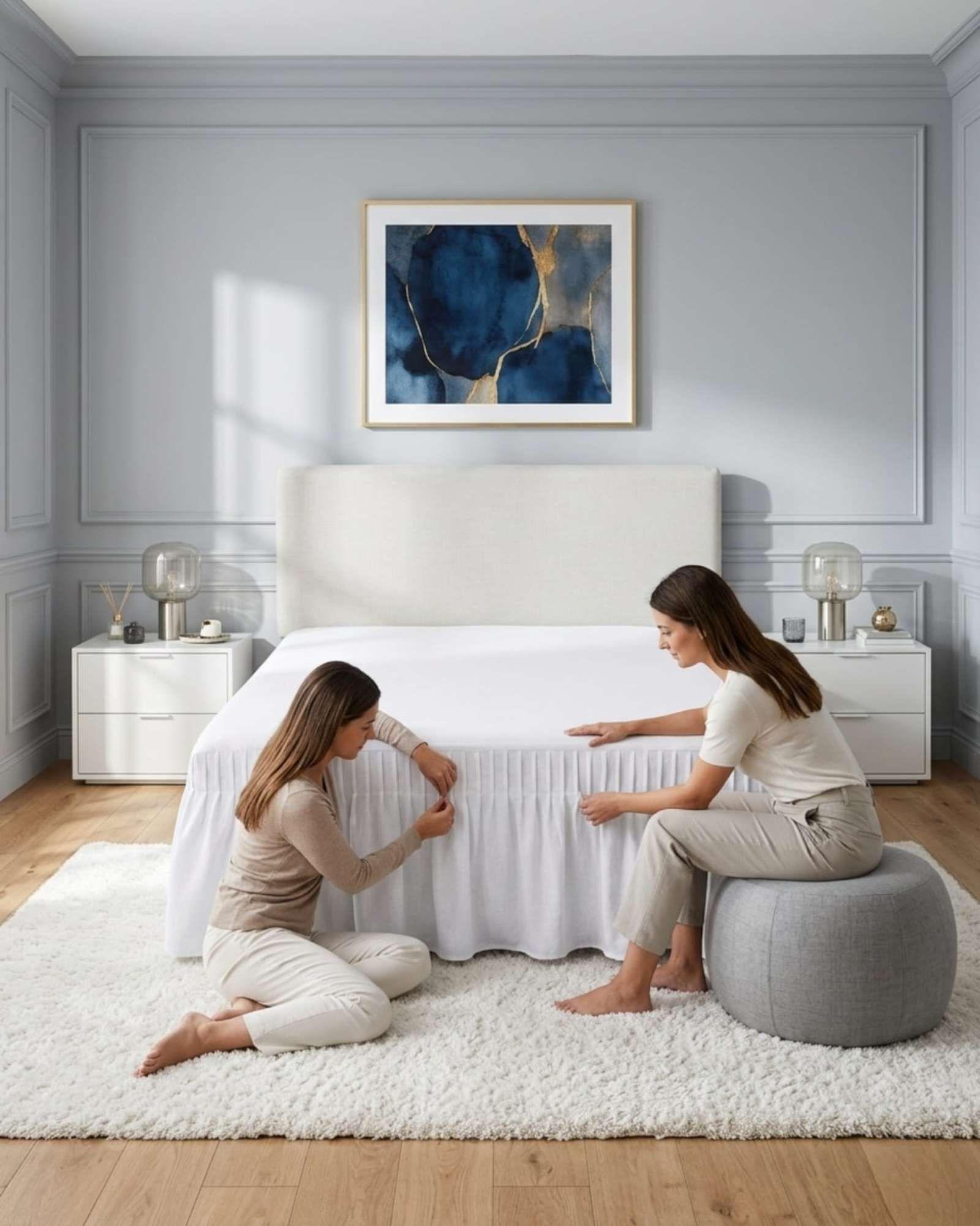 Faldón De Cama King Cubre Base Con Pliegues 02-4