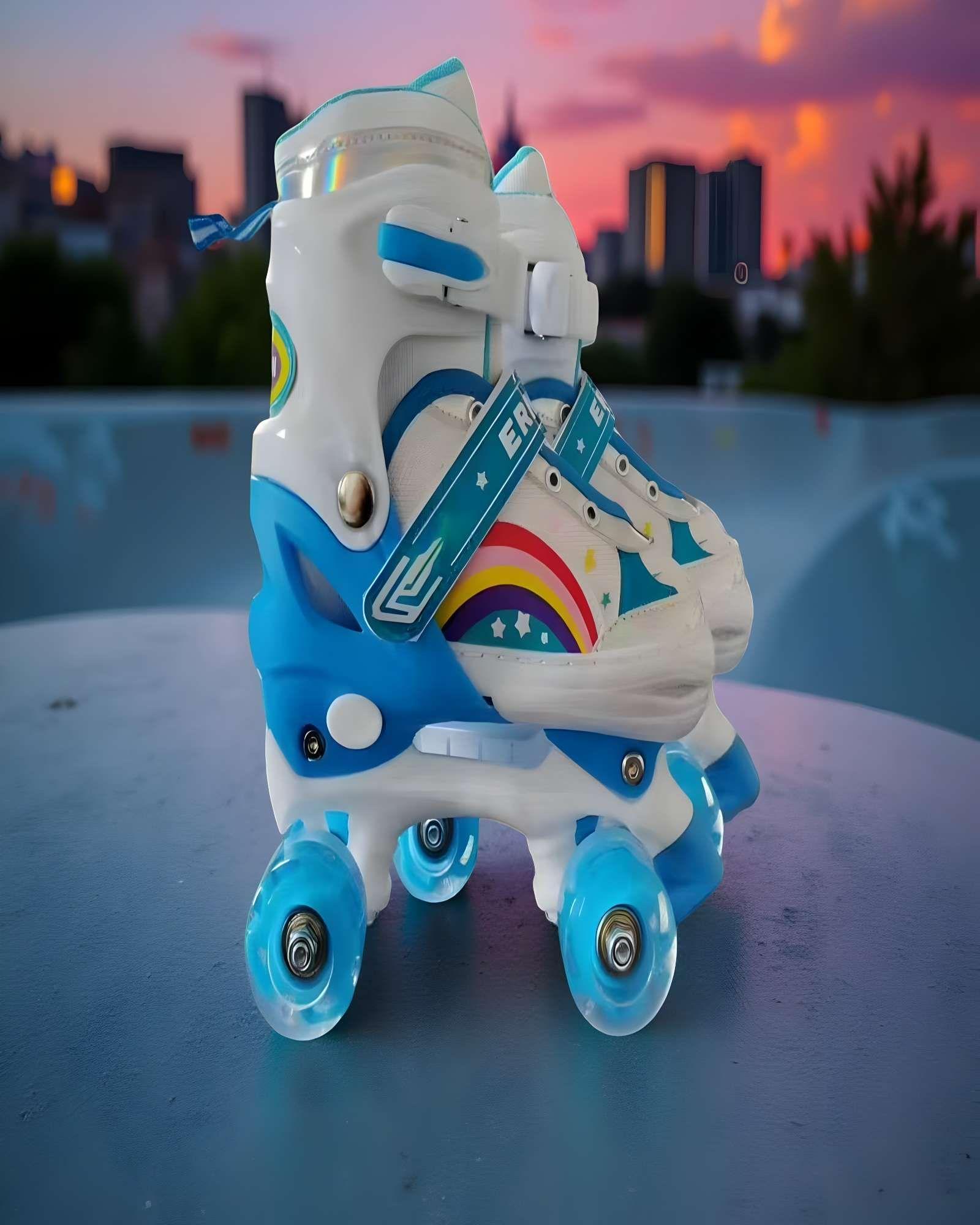 PATIN 4 RUEDAS CON LUCES Y KIT TALLA M 35-38 A22-2