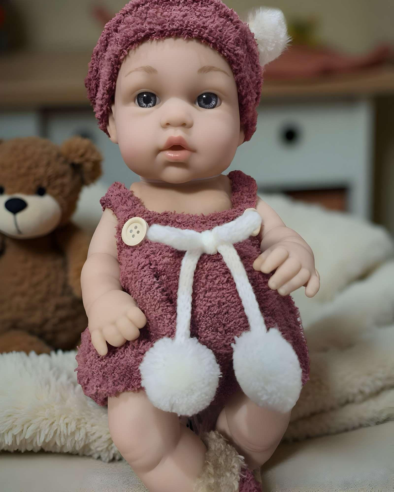Muñeca infantil bebé realista silicona baby so lovely rosada -2