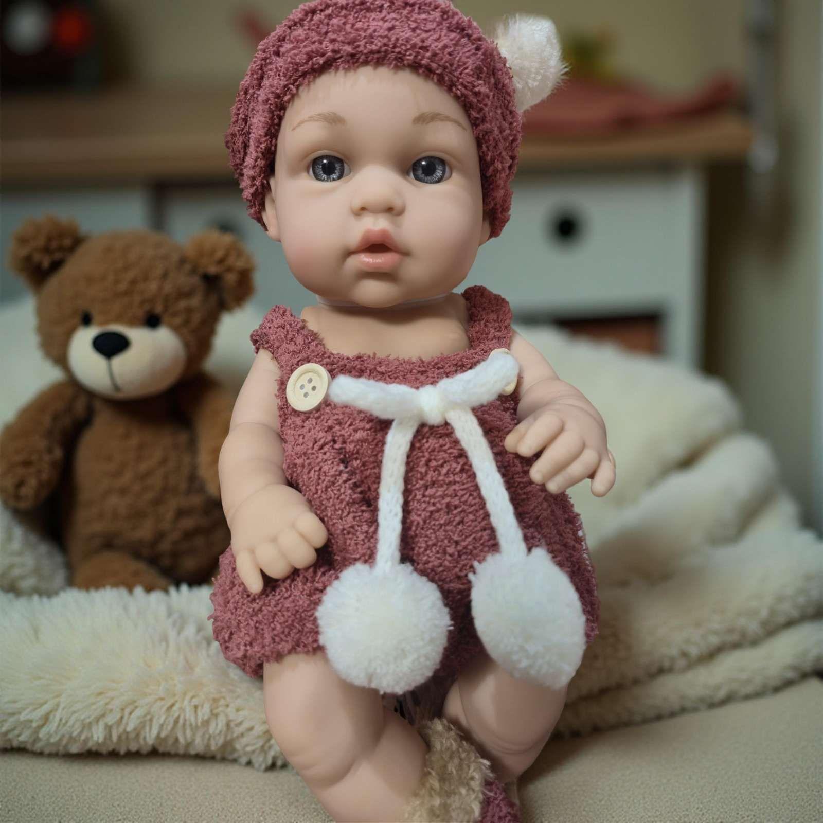 Muñeca infantil bebé realista silicona baby so lovely rosada -3