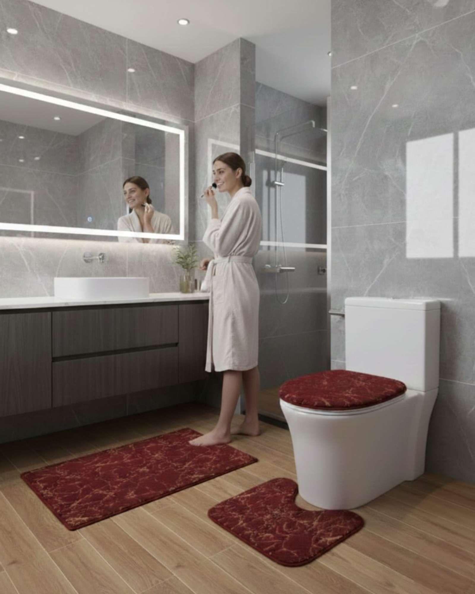 SET DE BAÑO DE MARMOL ATERCIOPELADOS 3 PIEZAS m4-2