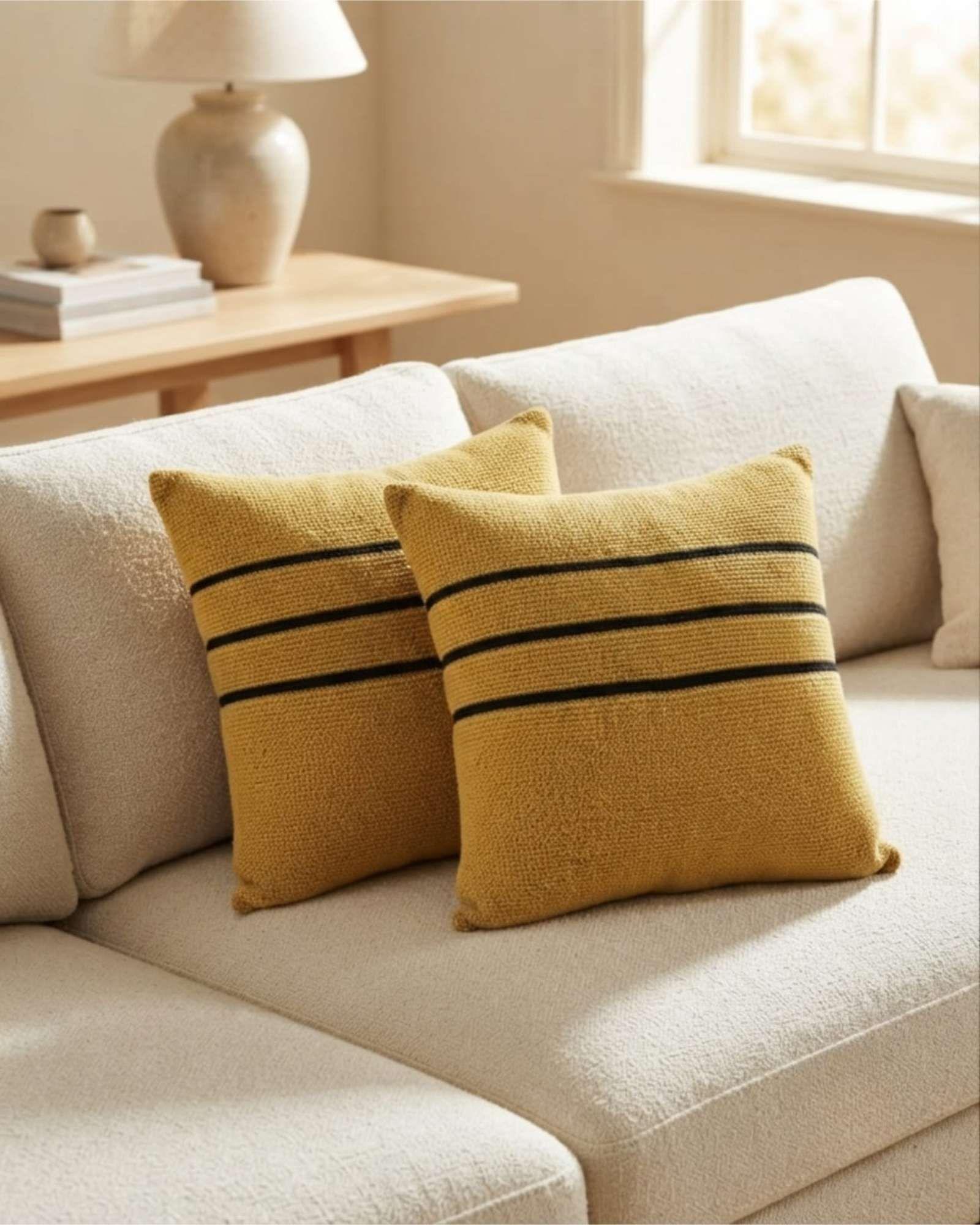 Set x4 Cojines Decorativos Chenille con Franjas 45x45 cm Incluye Relleno 03-0
