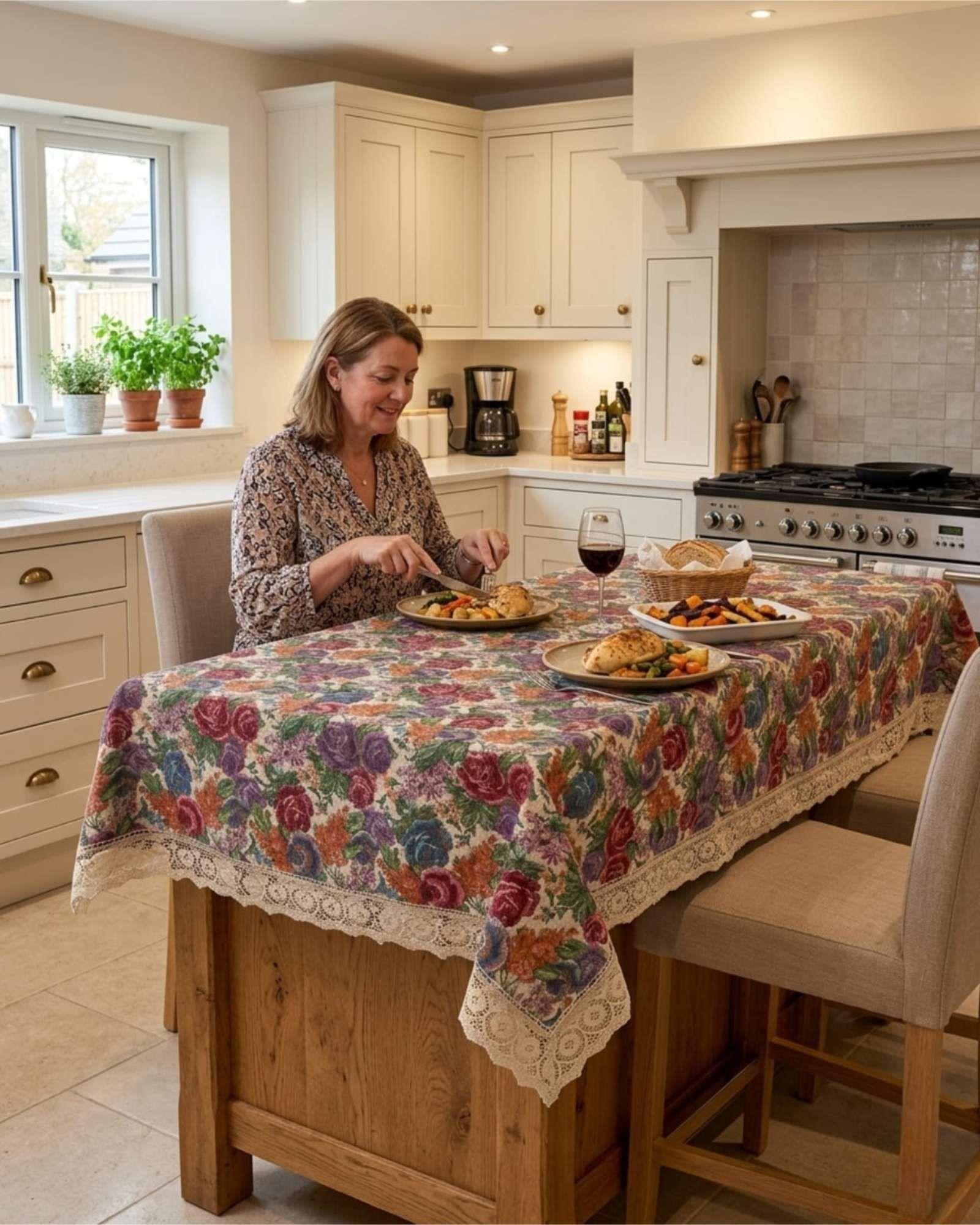 Mantel de Comedor Estilo Bohemio de 140x220cm m3-3