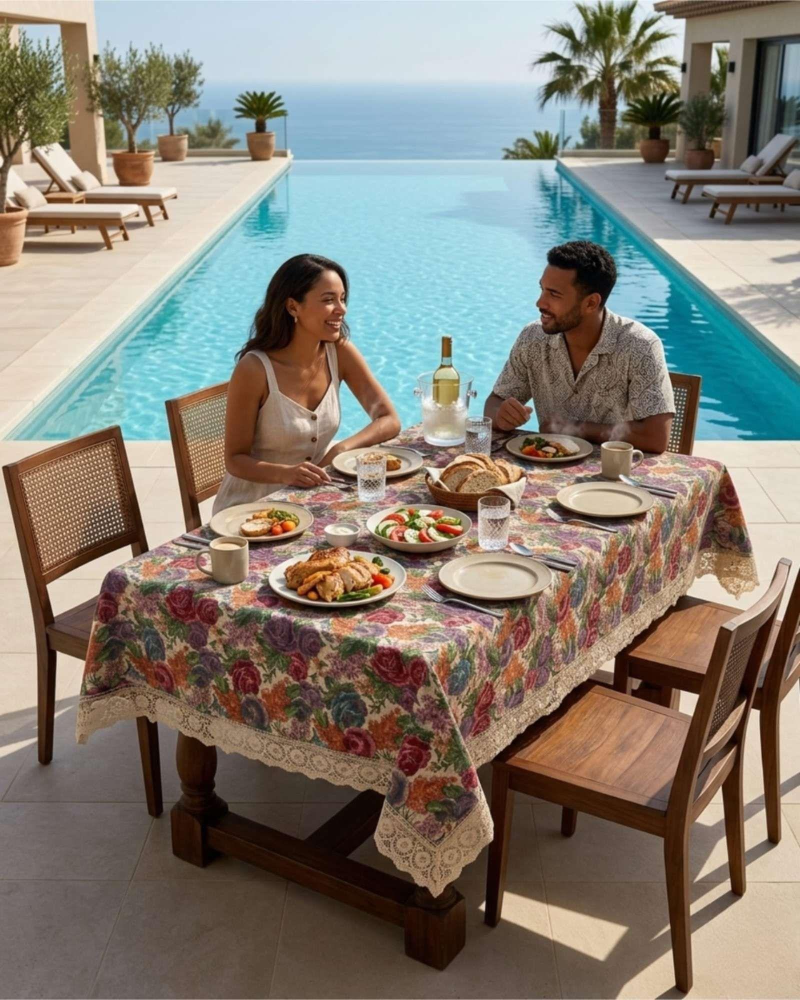 Mantel de Comedor Estilo Bohemio de 140x220cm m3-4