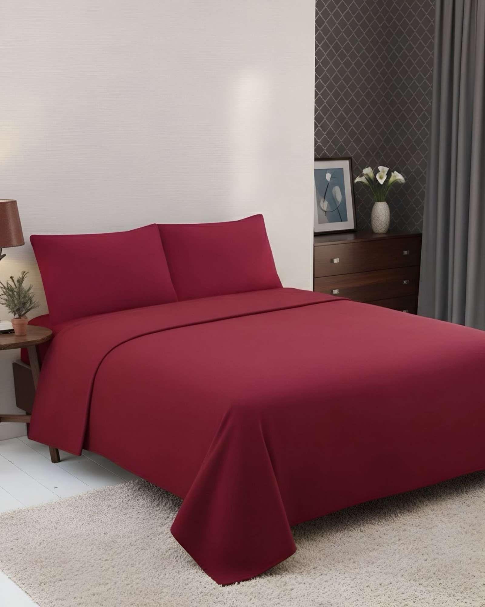 Sabana extra suave premium de polar Roja 2 plazas-2