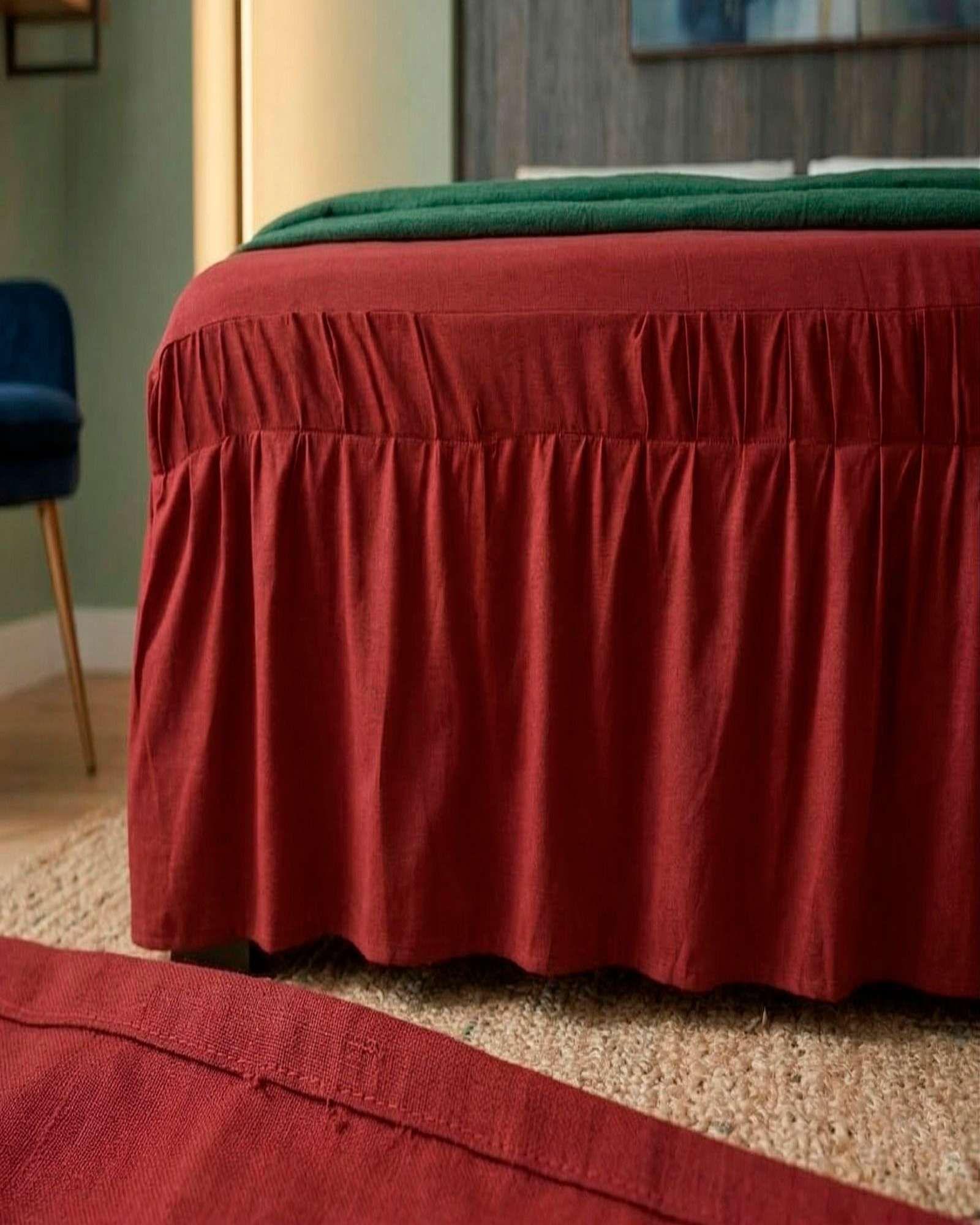 Faldon de Cama con Plisado Elegante 2 Plazas m2-4