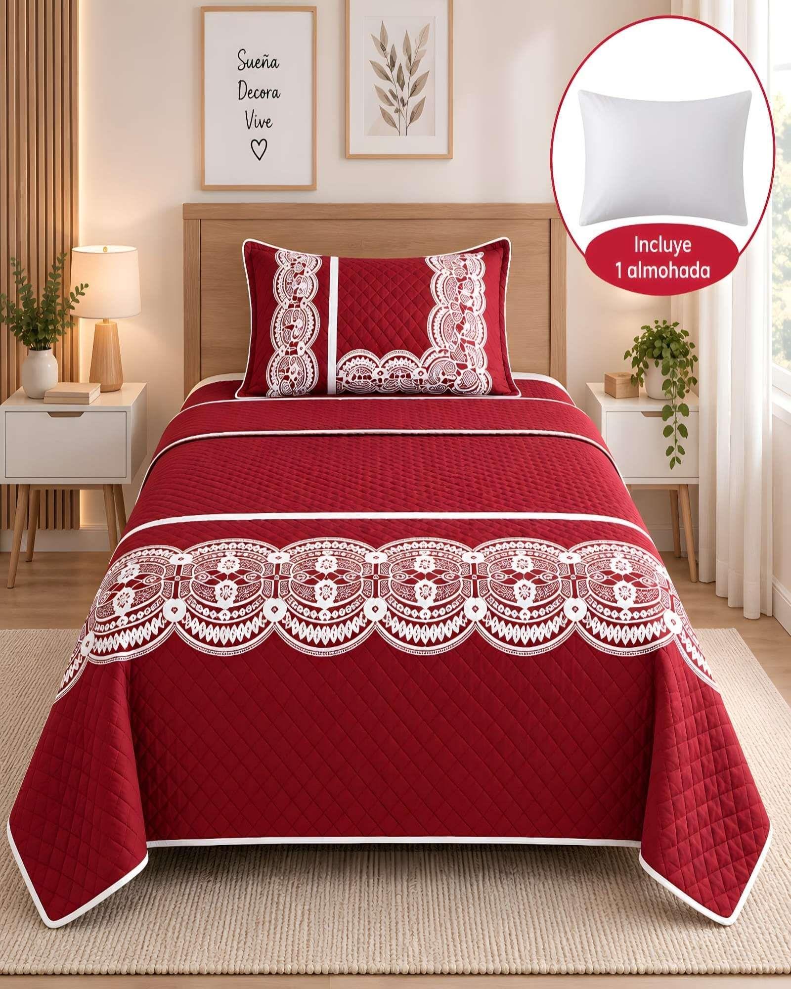 Cubrecama Set Verano 1.5 Plazas 180x230 cm + Almohada + Funda 02-1