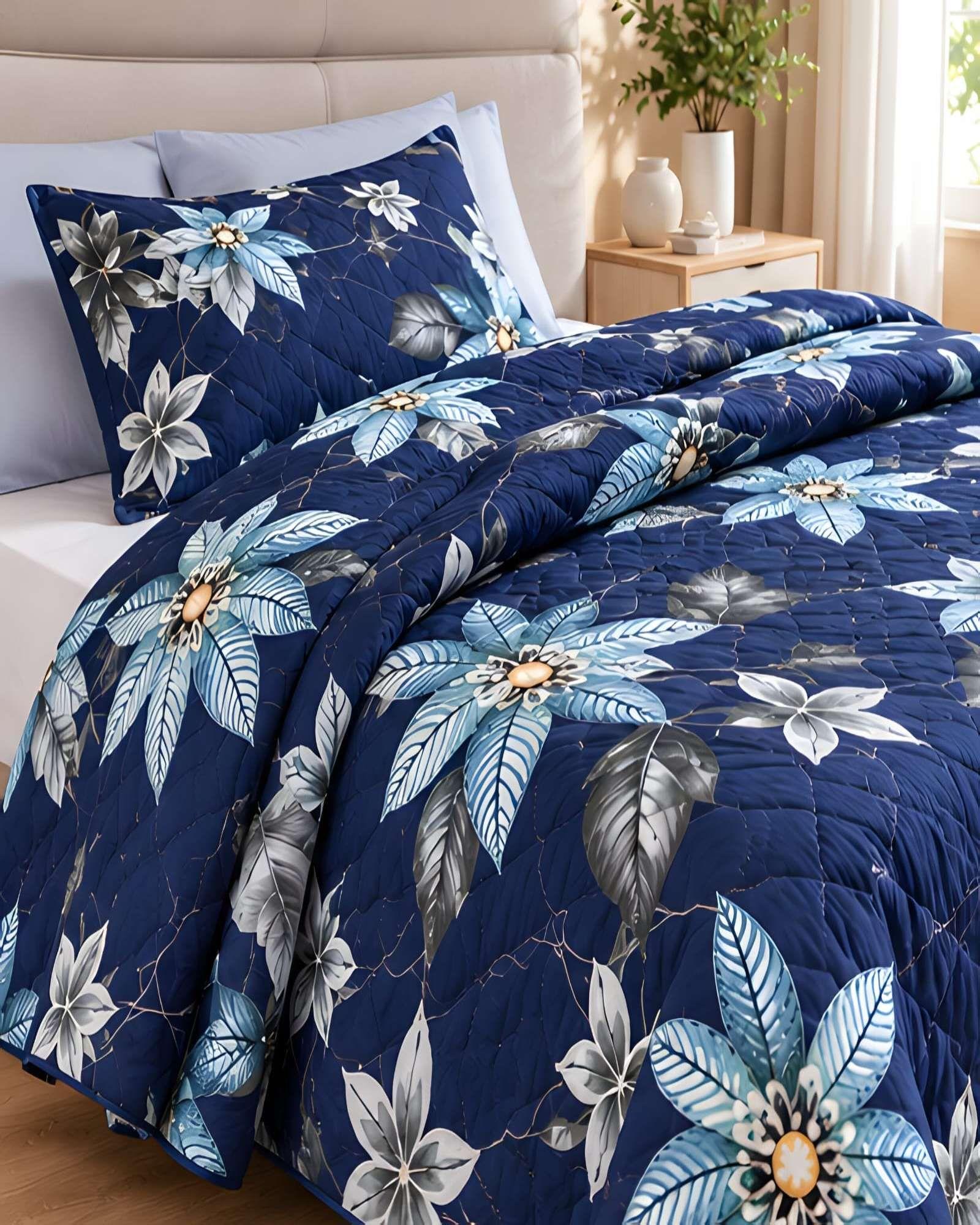 Cubrecama Quilt de Verano Plaza y Media con Funda Incluida-0