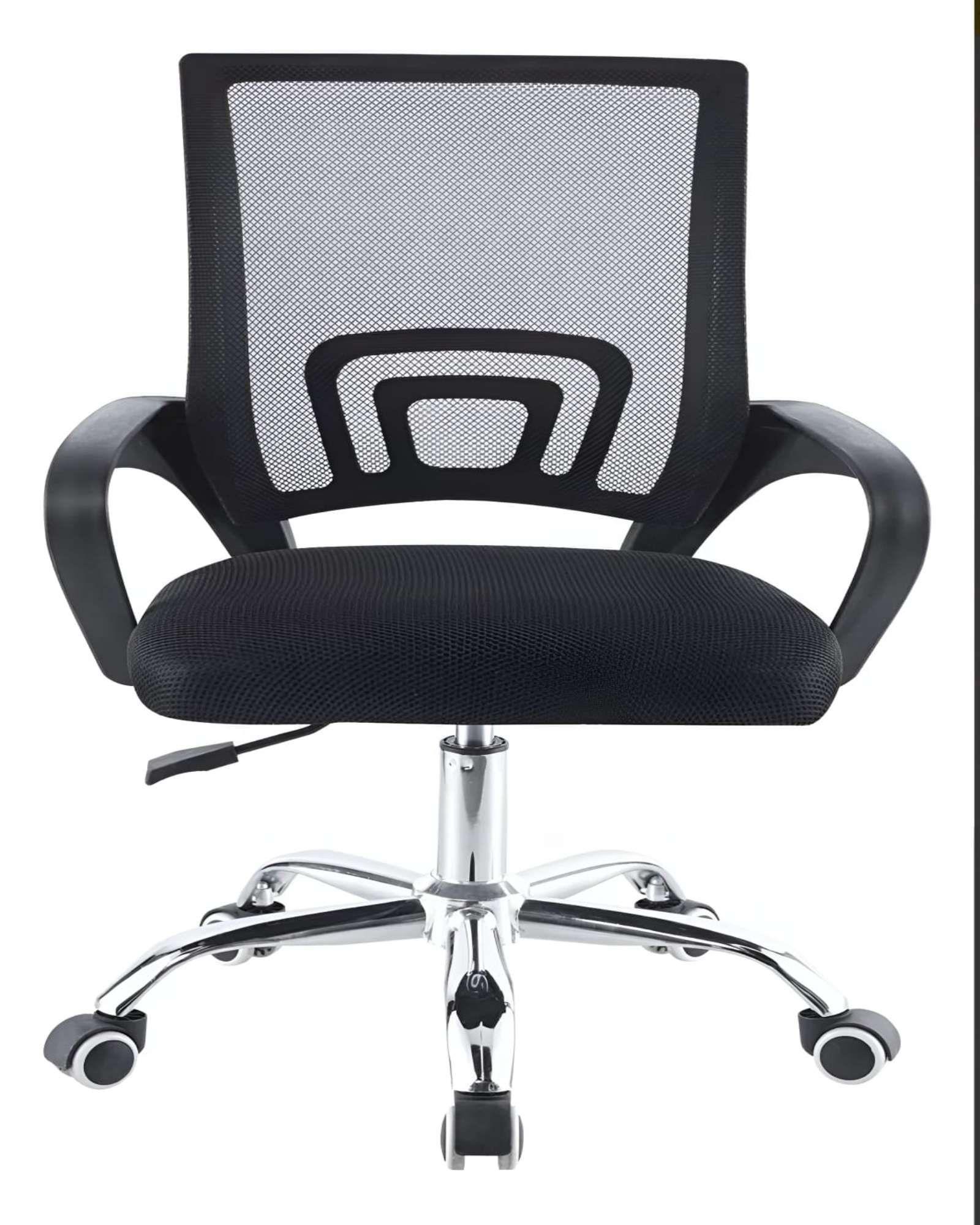 Pack 4 Silla de Oficina Giratoria con Malla y Base de Acero Cromado-4
