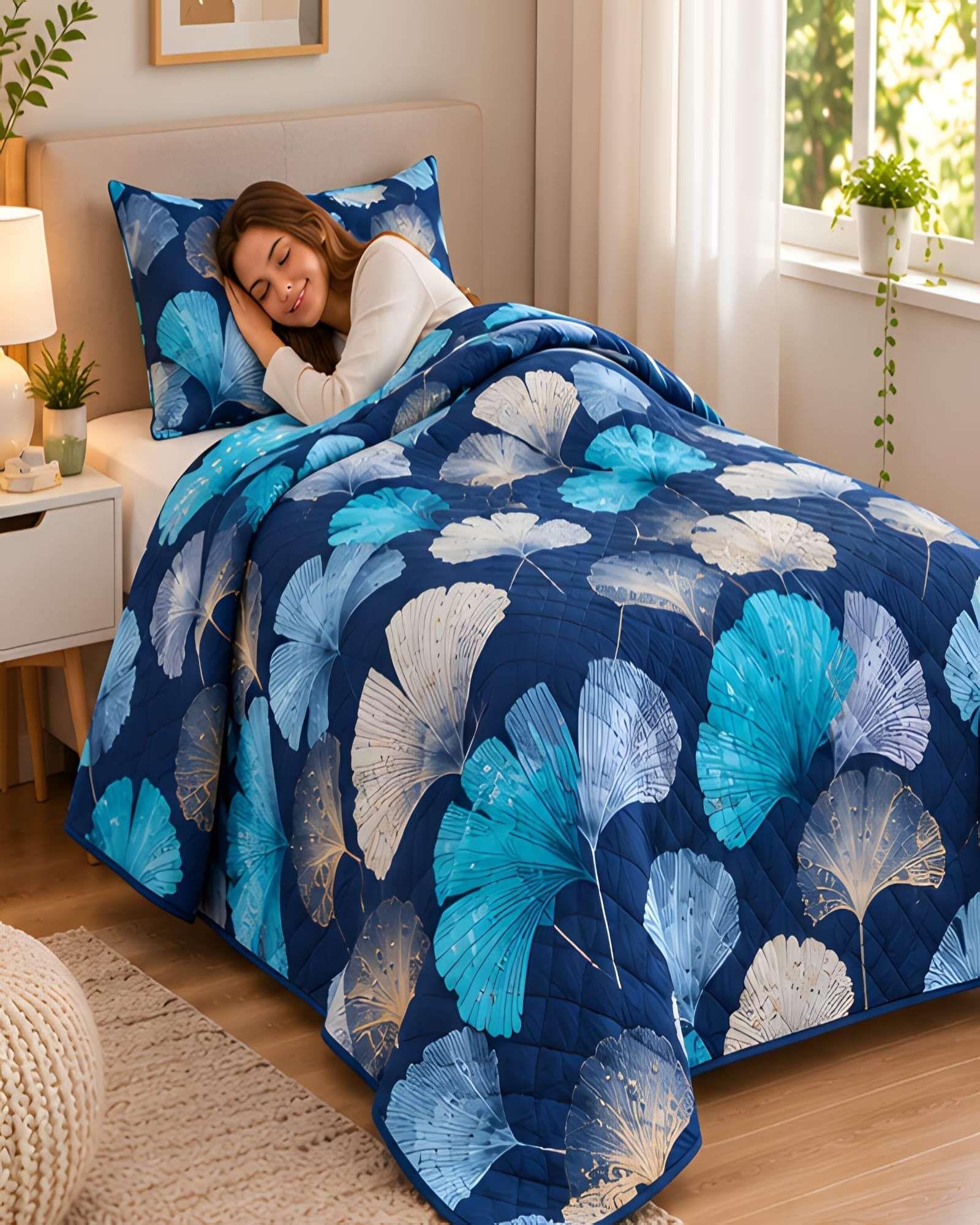 Cubrecama Quilt 1.5 Plazas para Verano con Almohada Incluida-3