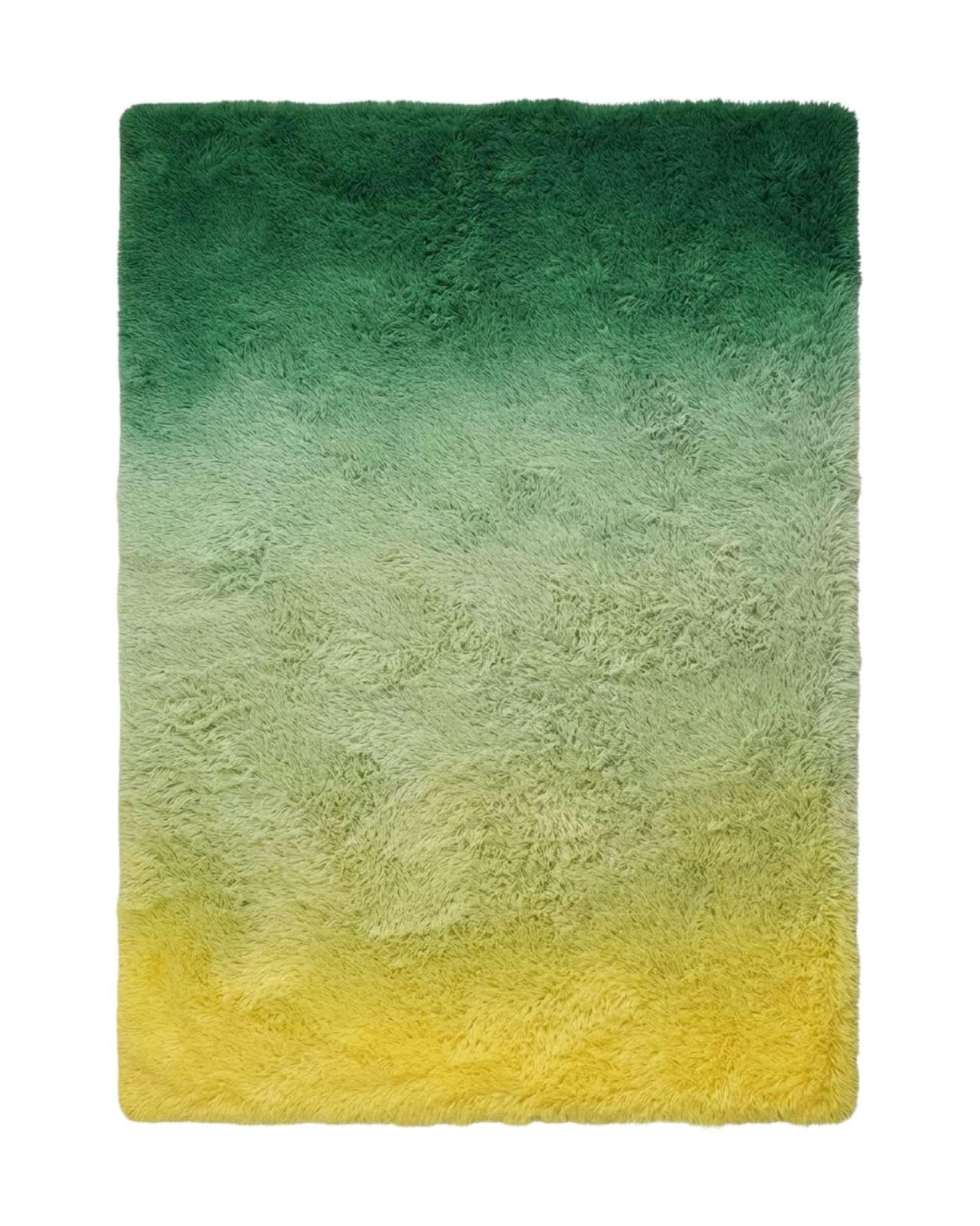 Alfombra Shaggy Peluda Extra Suave VERANO / INVIERNO 180 x 200 cm  Verde Jaspeado-4