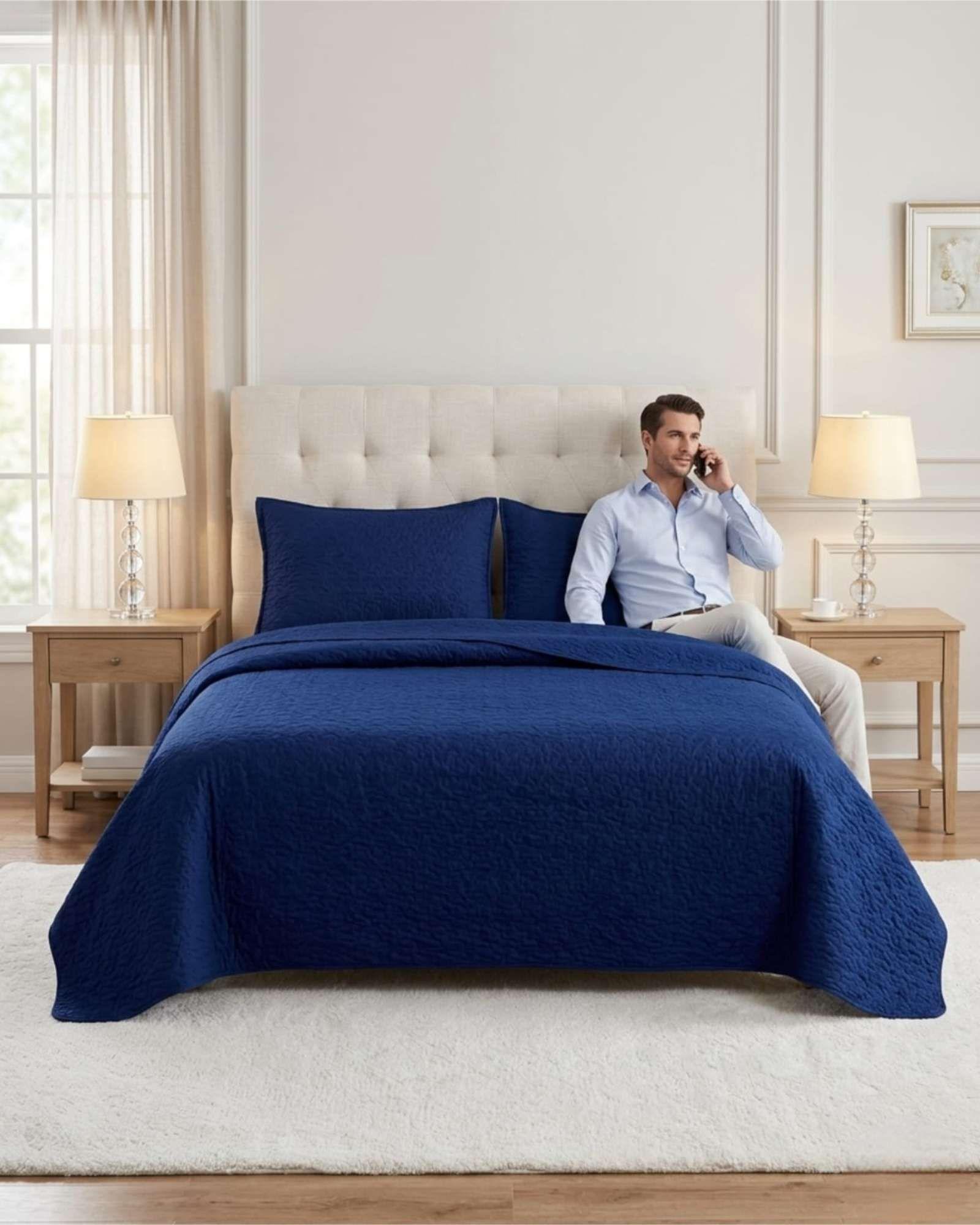 Cubrecama Quilt Verano King Suave Fresco Con Fundas Set-0