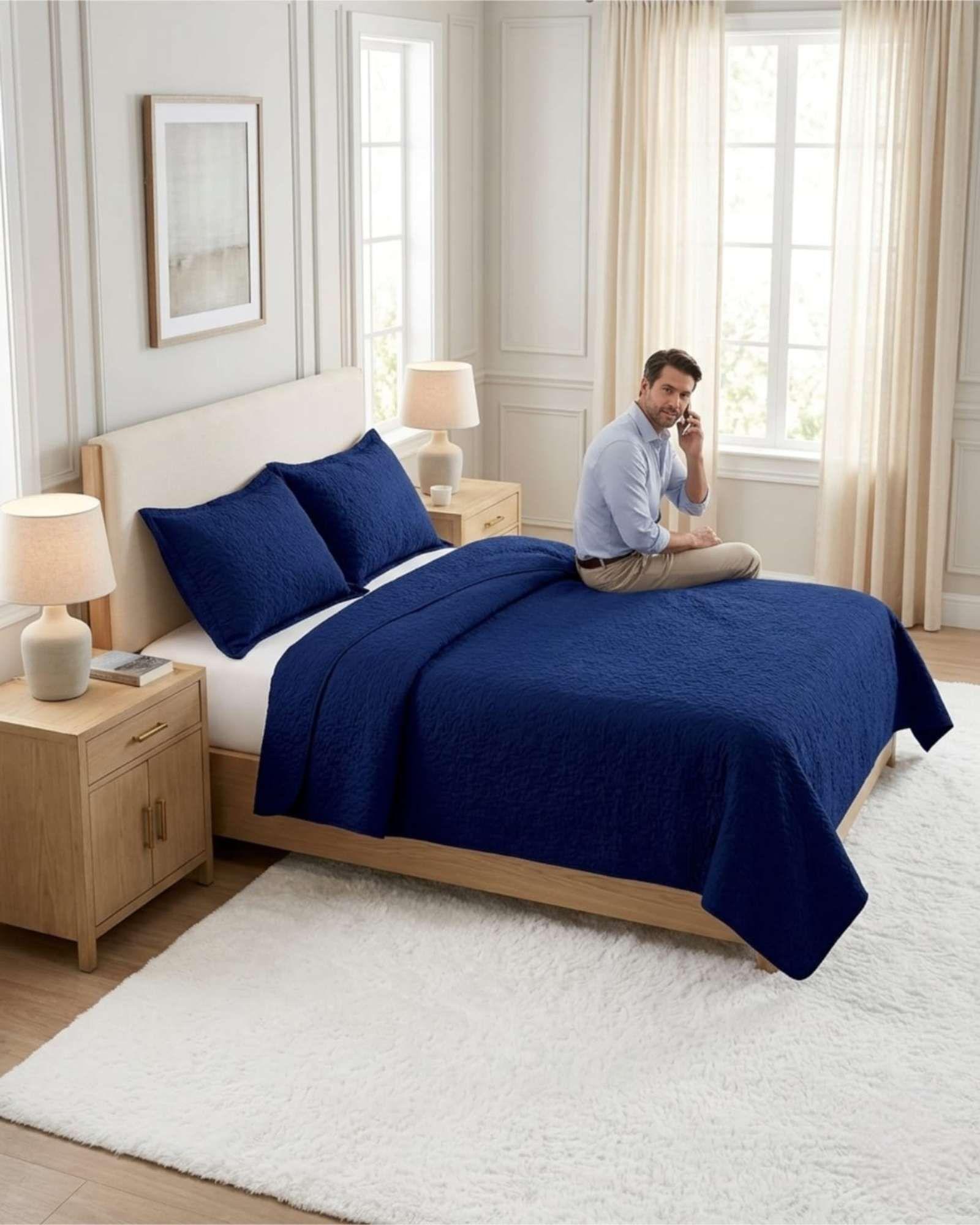 Cubrecama Quilt Verano King Suave Fresco Con Fundas Set-4