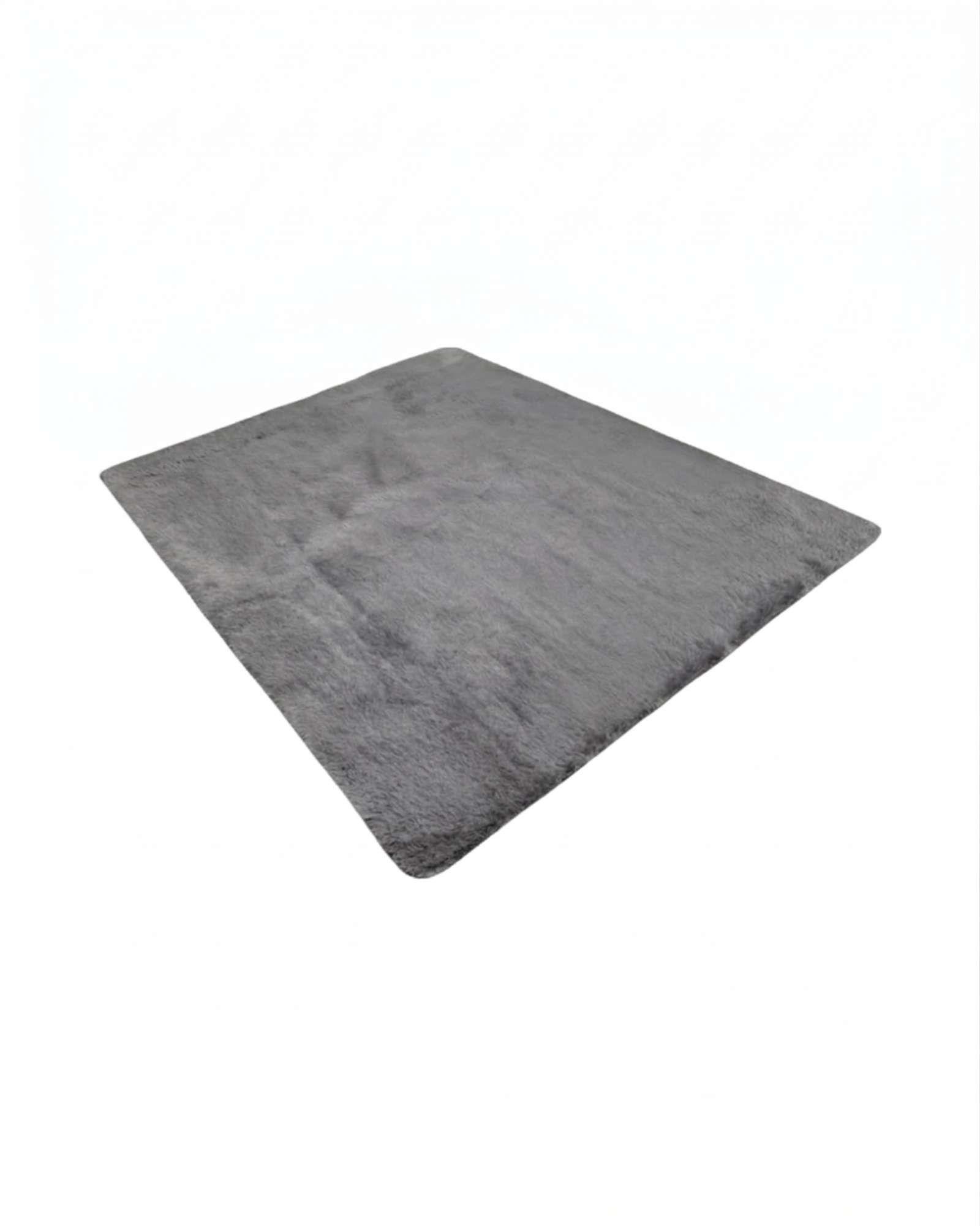 Alfombra Shaggy Peluda Extra Suave VERANO / INVIERNO 240 x 200 cm Gris-4